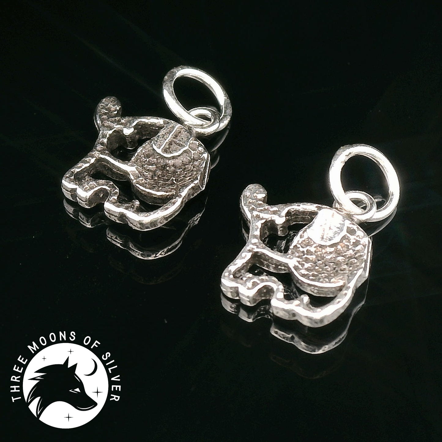 Elephant-Shaped Silver Charms