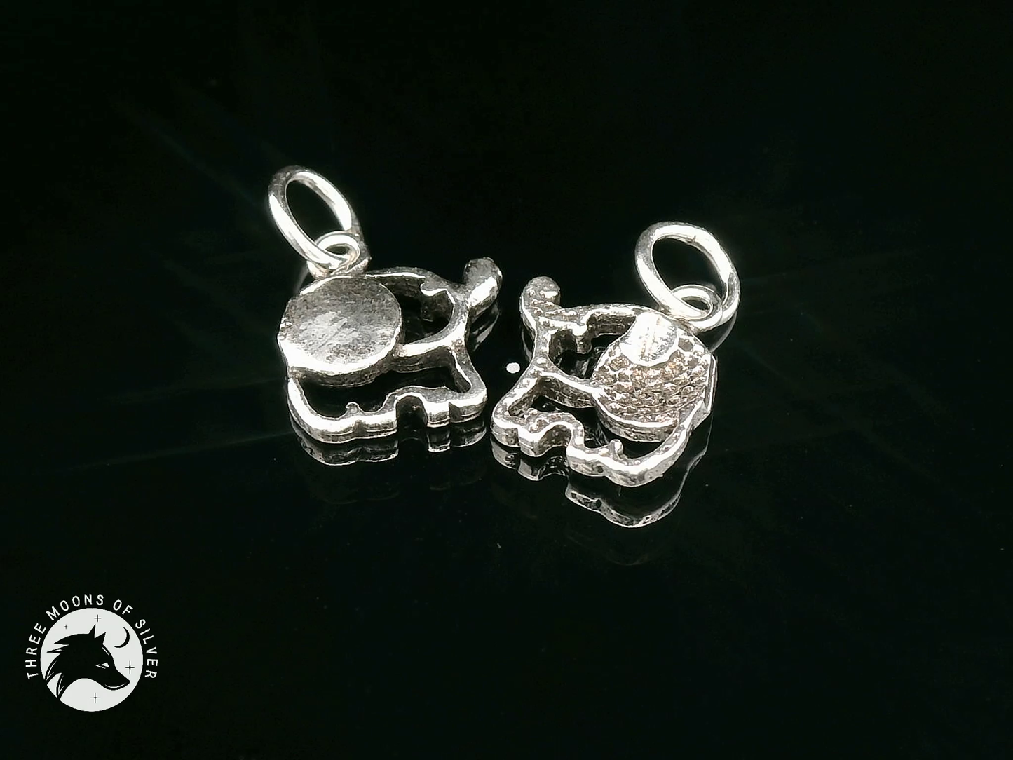 Elephant-Shaped Silver Charms