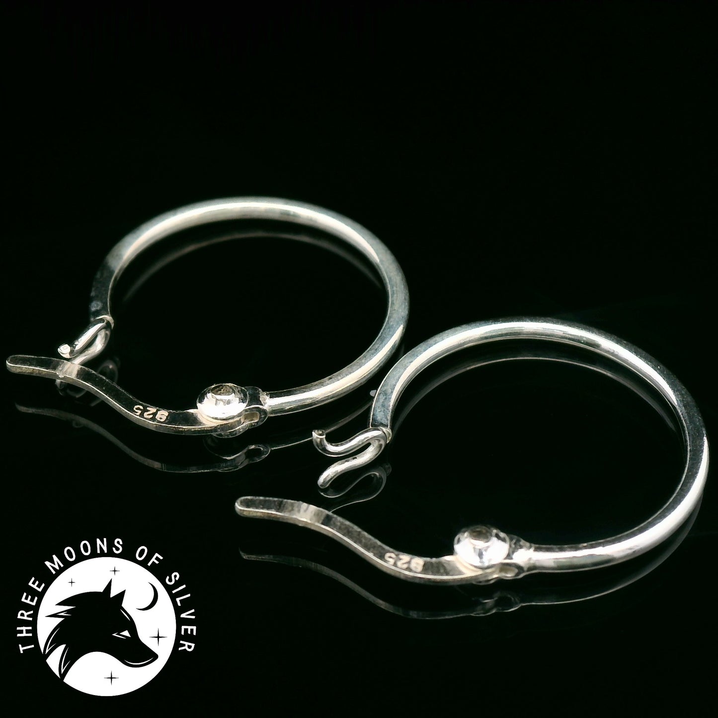 Elegant Silver Hoop Earrings 18mm