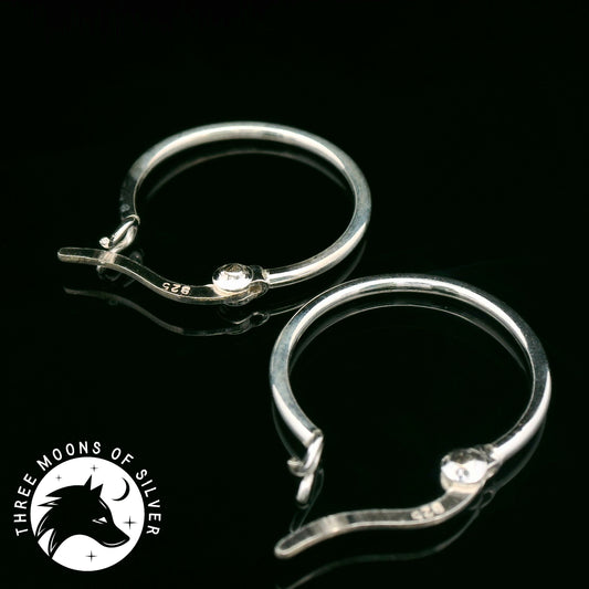 Elegant Silver Hoop Earrings 18mm