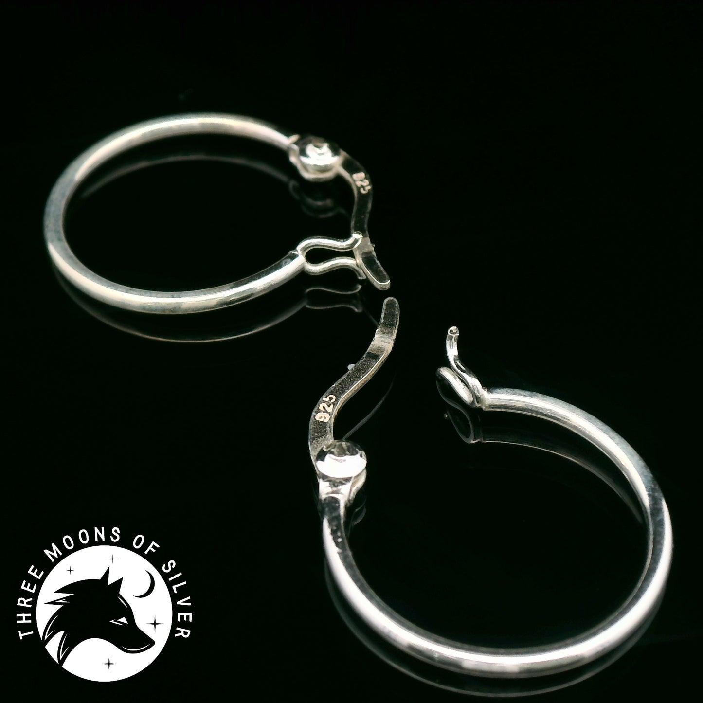 Elegant Silver Hoop Earrings 18mm