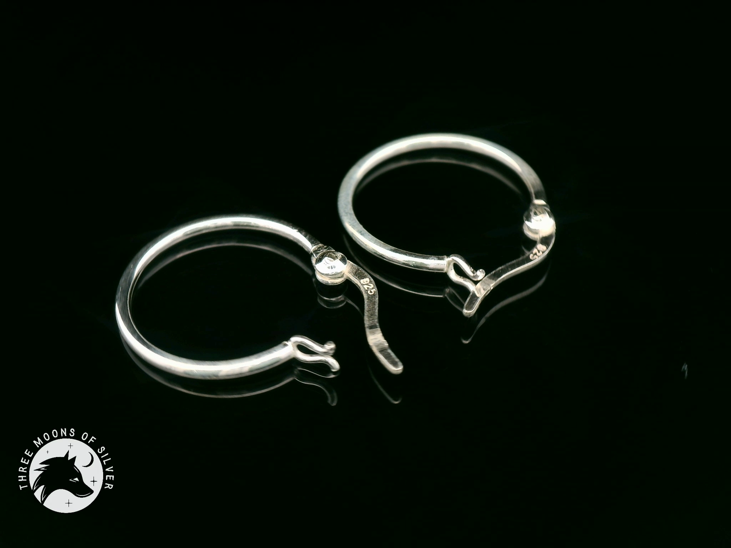 Elegant Silver Hoop Earrings 18mm