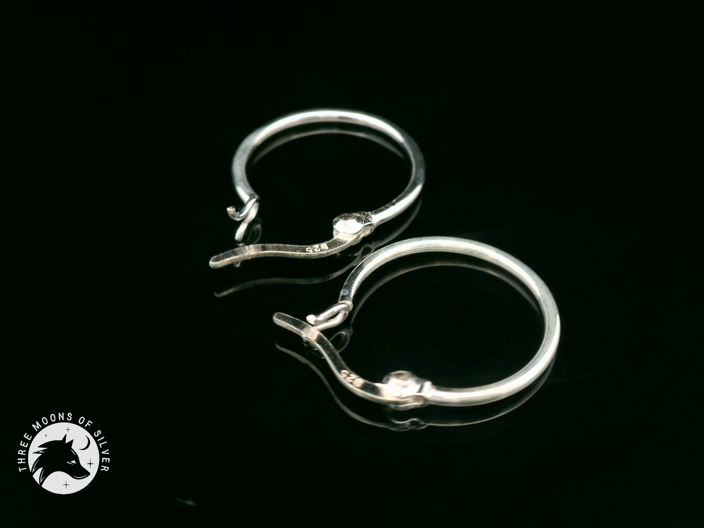 Elegant Silver Hoop Earrings 18mm