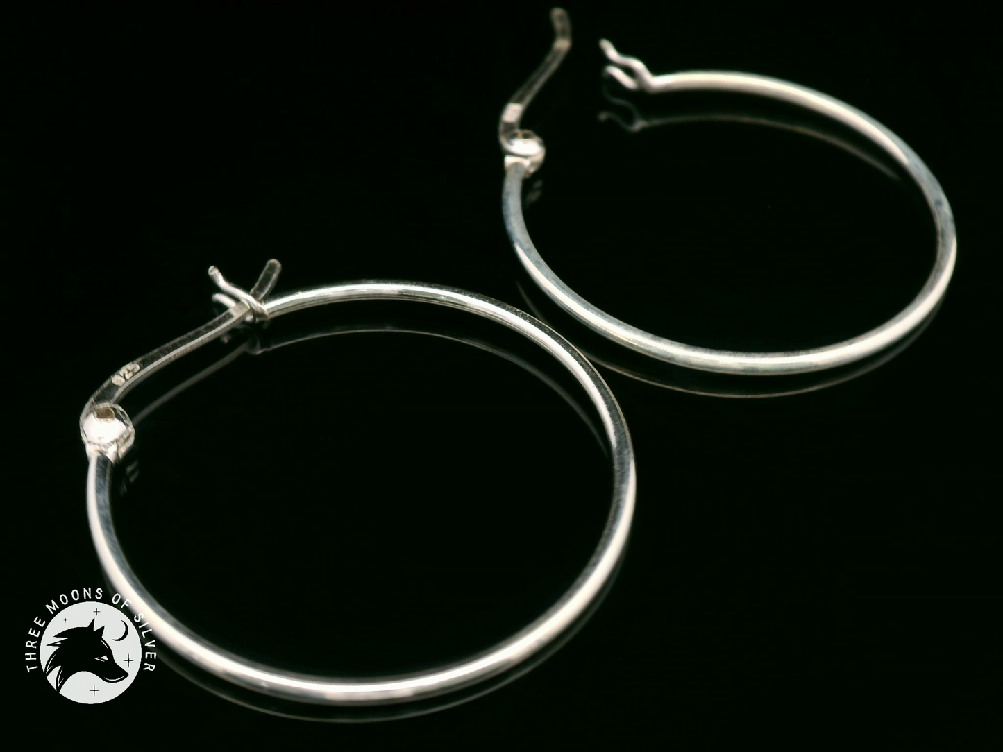 Elegant Silver Hoop Earrings 30mm