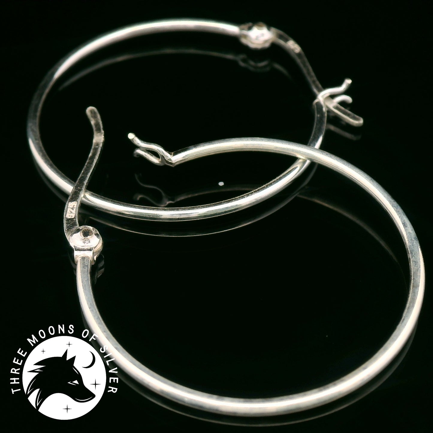 Elegant Silver Hoop Earrings 30mm
