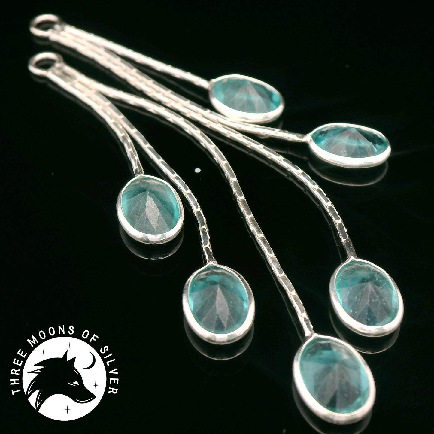 Elegant Dangle Earrings with Stones 52mm