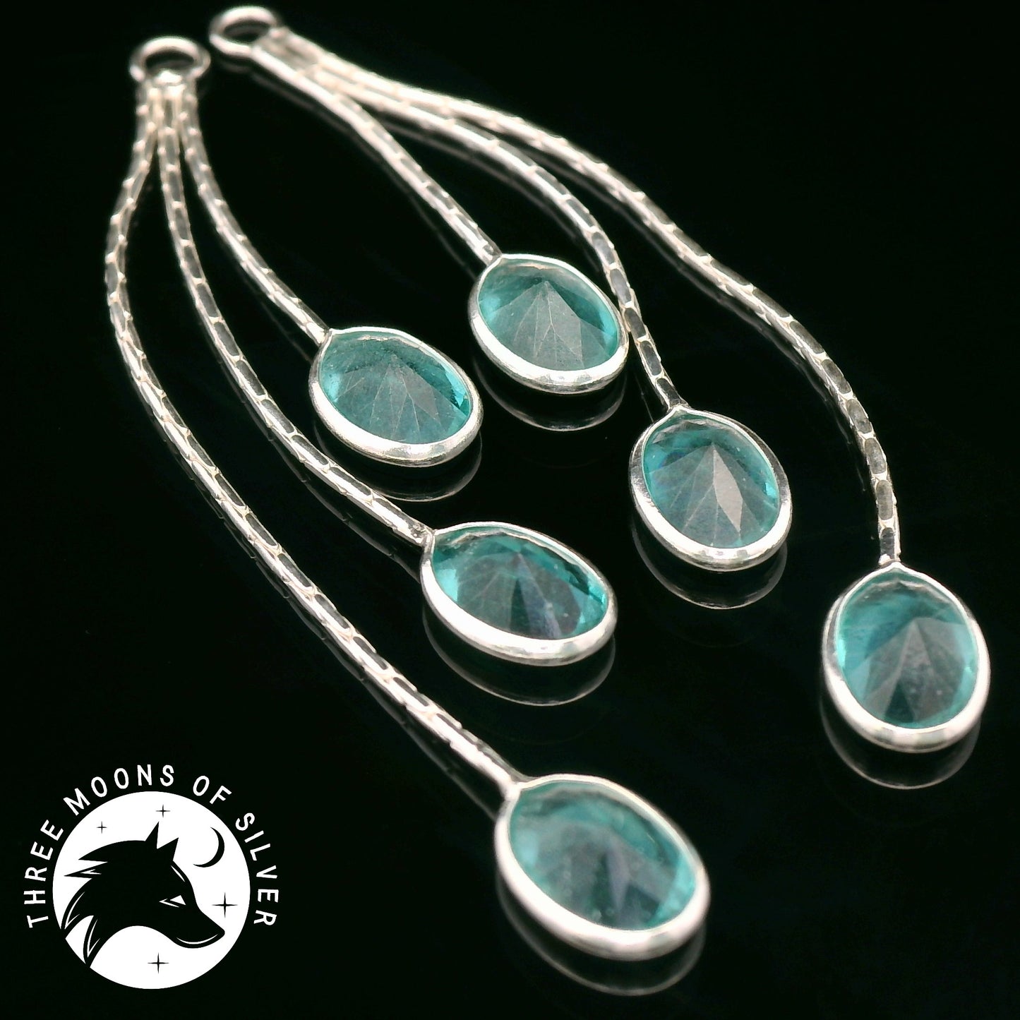 Elegant Dangle Earrings with Stones 52mm
