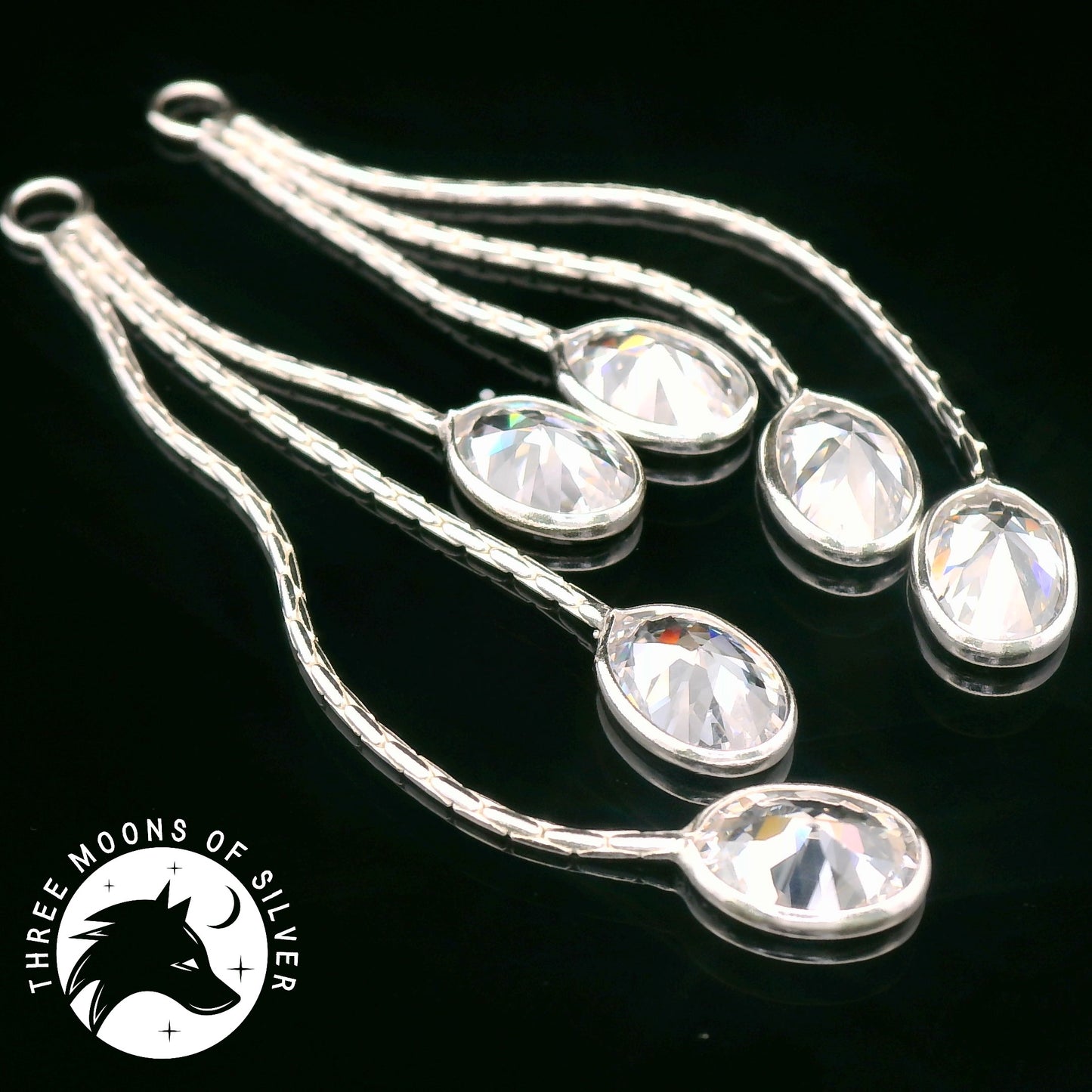 Elegant Dangle Earrings with Stones 52mm