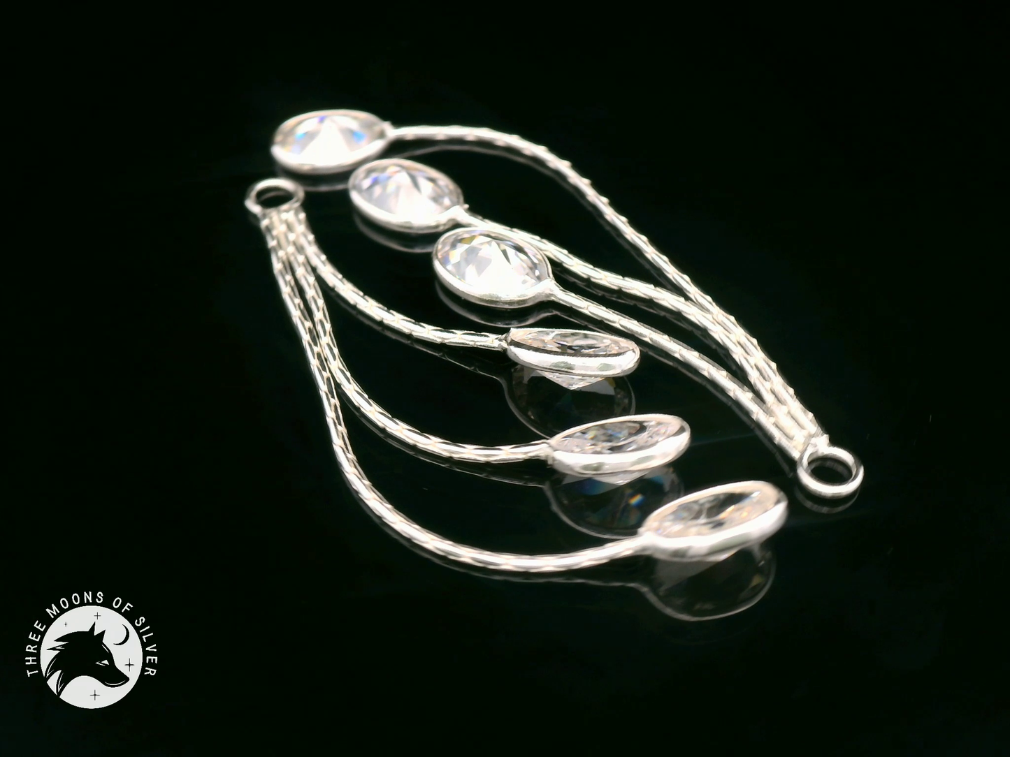 Elegant Dangle Earrings with Stones 52mm