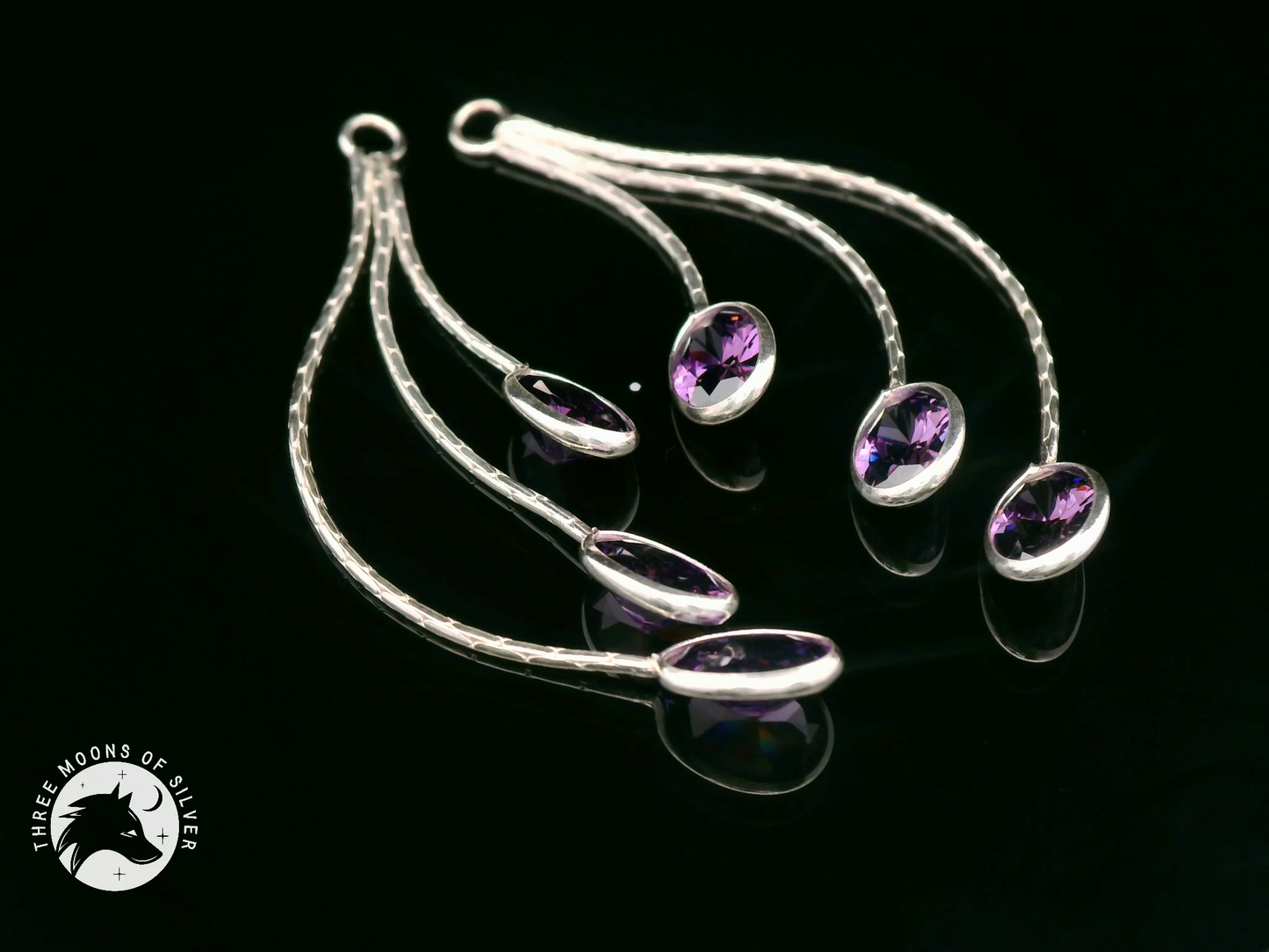 Elegant Dangle Earrings with Stones 52mm