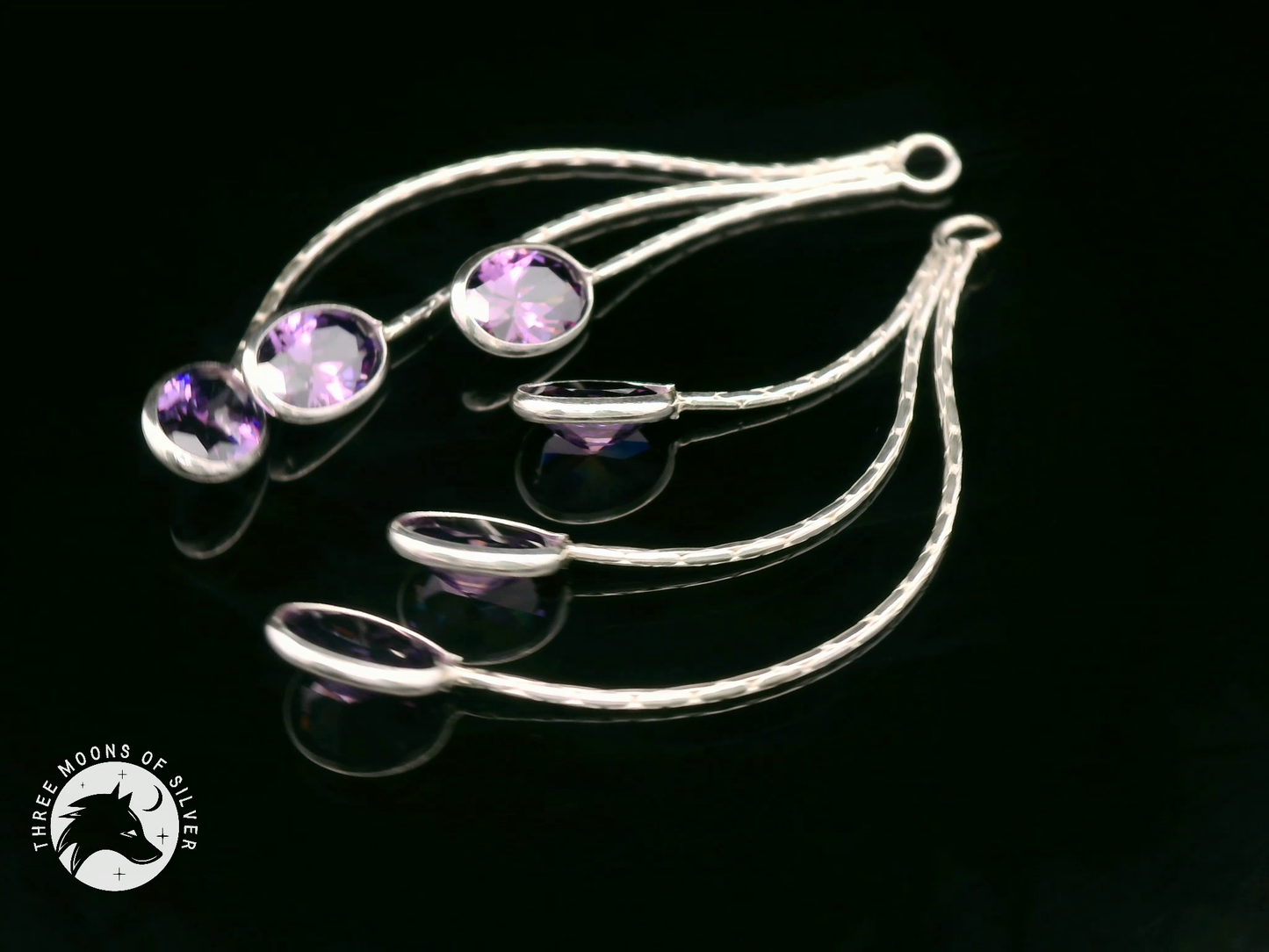 Elegant Dangle Earrings with Stones 52mm