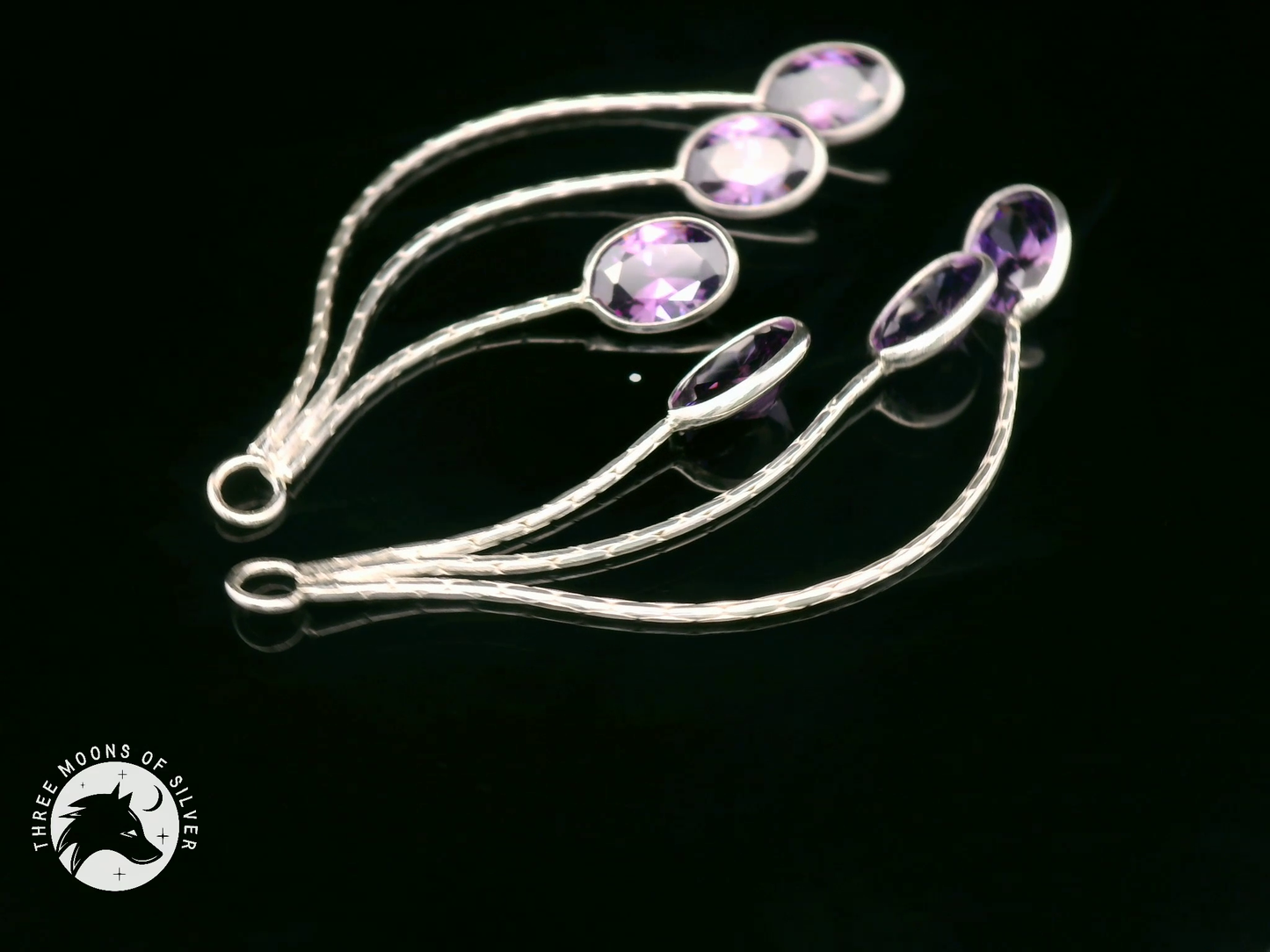 Elegant Dangle Earrings with Stones 52mm