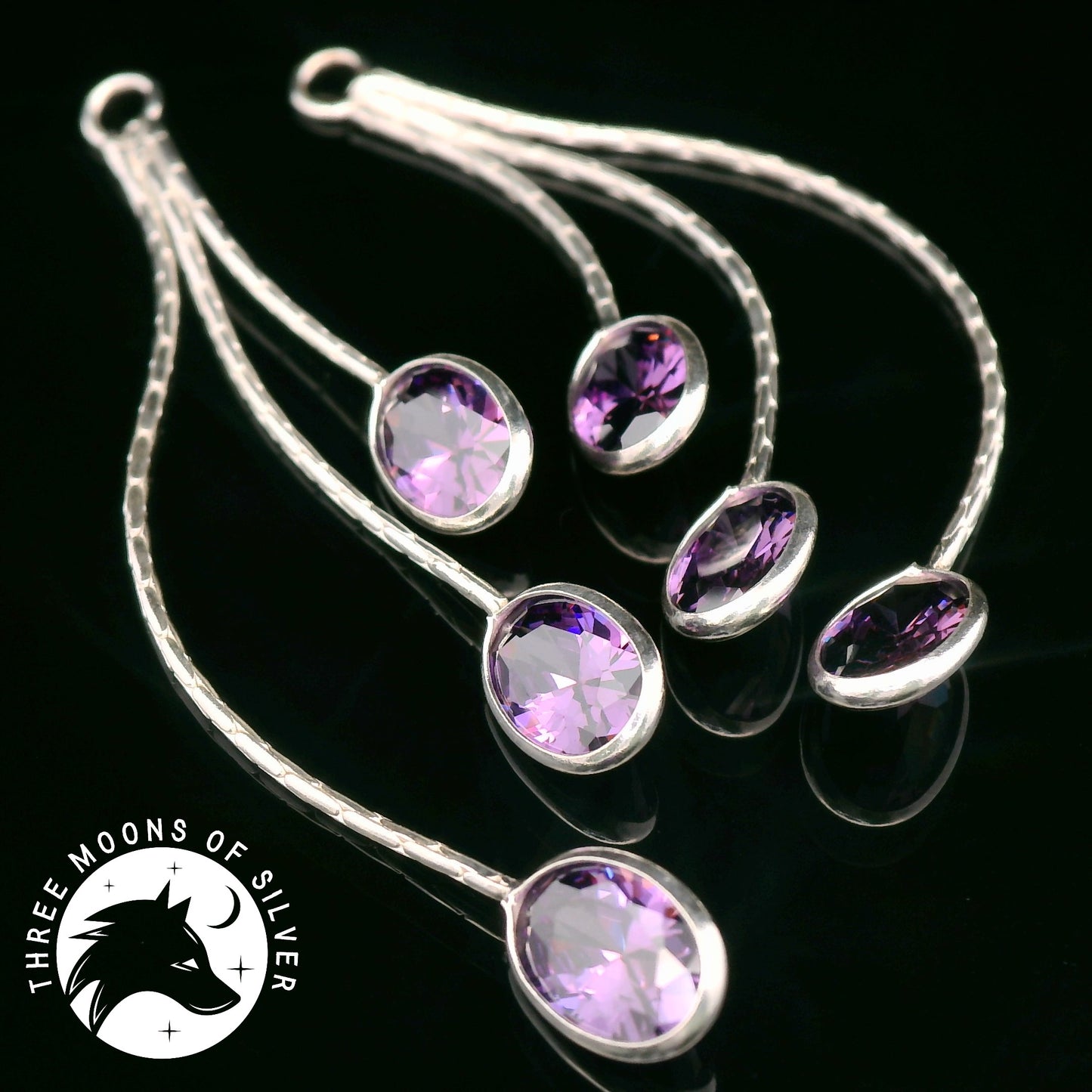 Elegant Dangle Earrings with Stones 52mm