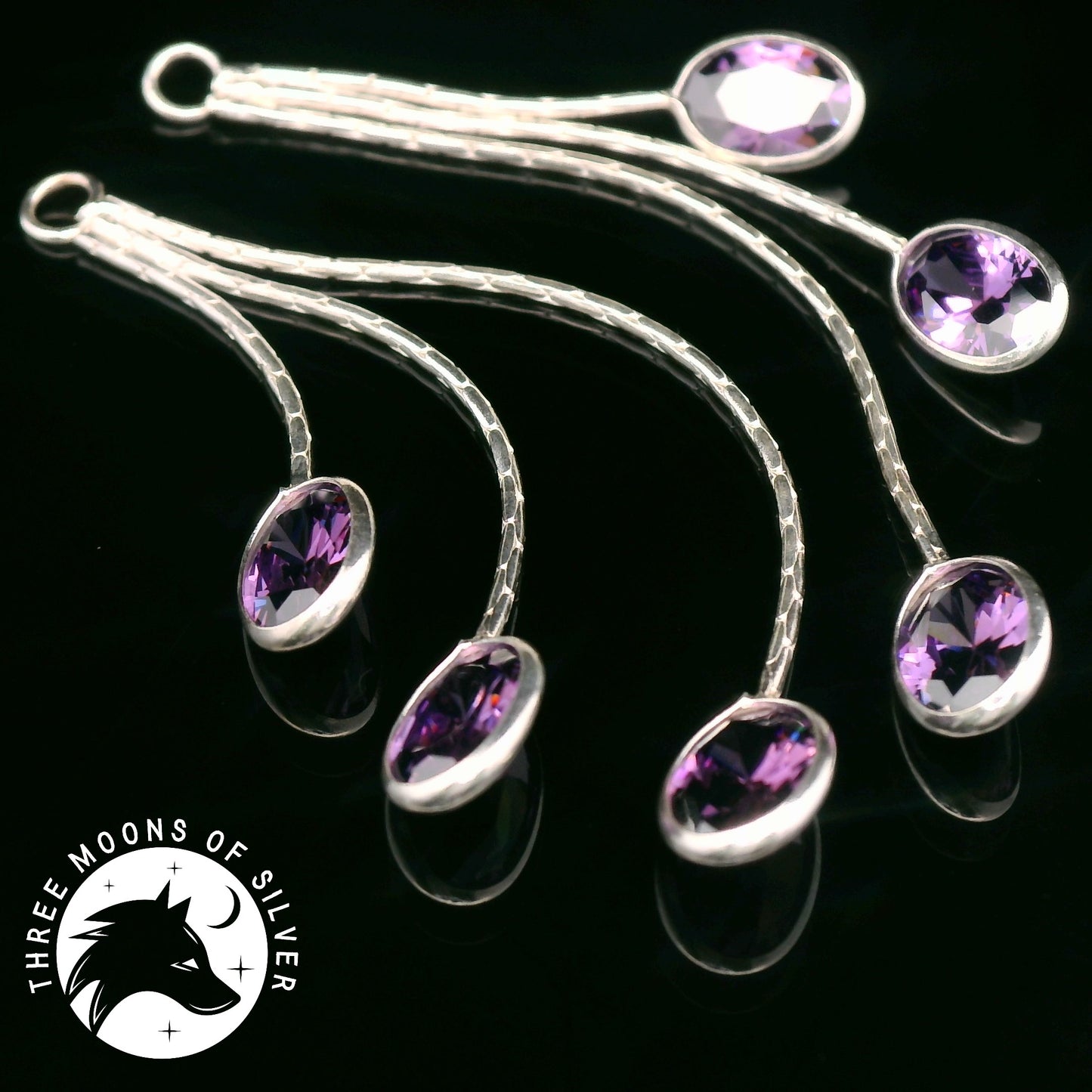 Elegant Dangle Earrings with Stones 52mm