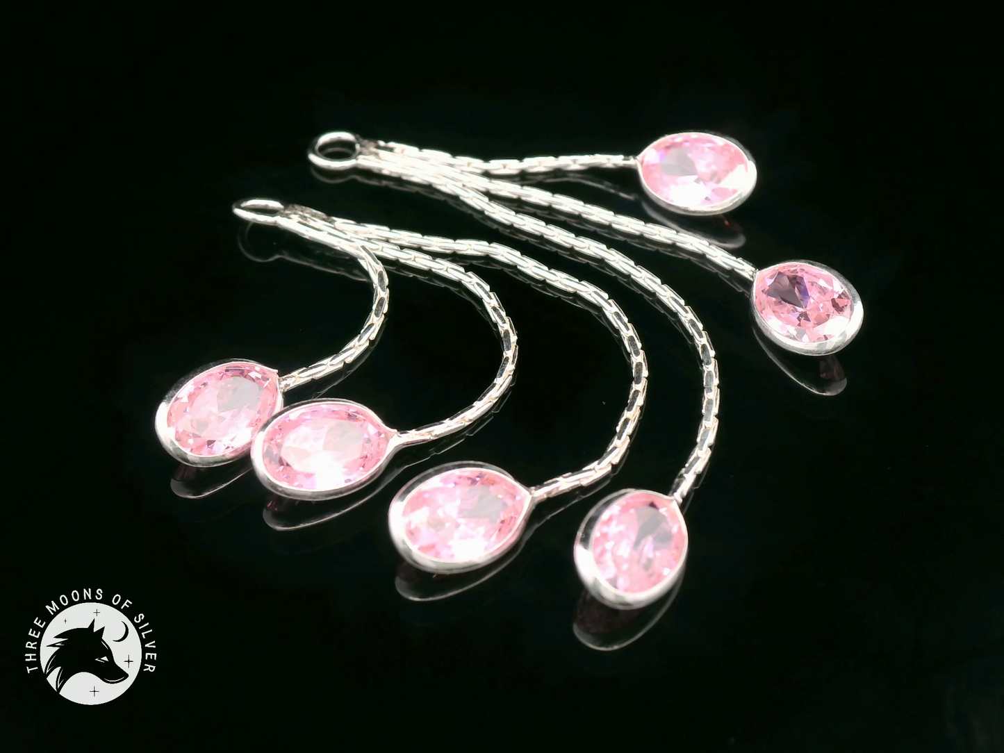 Elegant Dangle Earrings with Stones 52mm