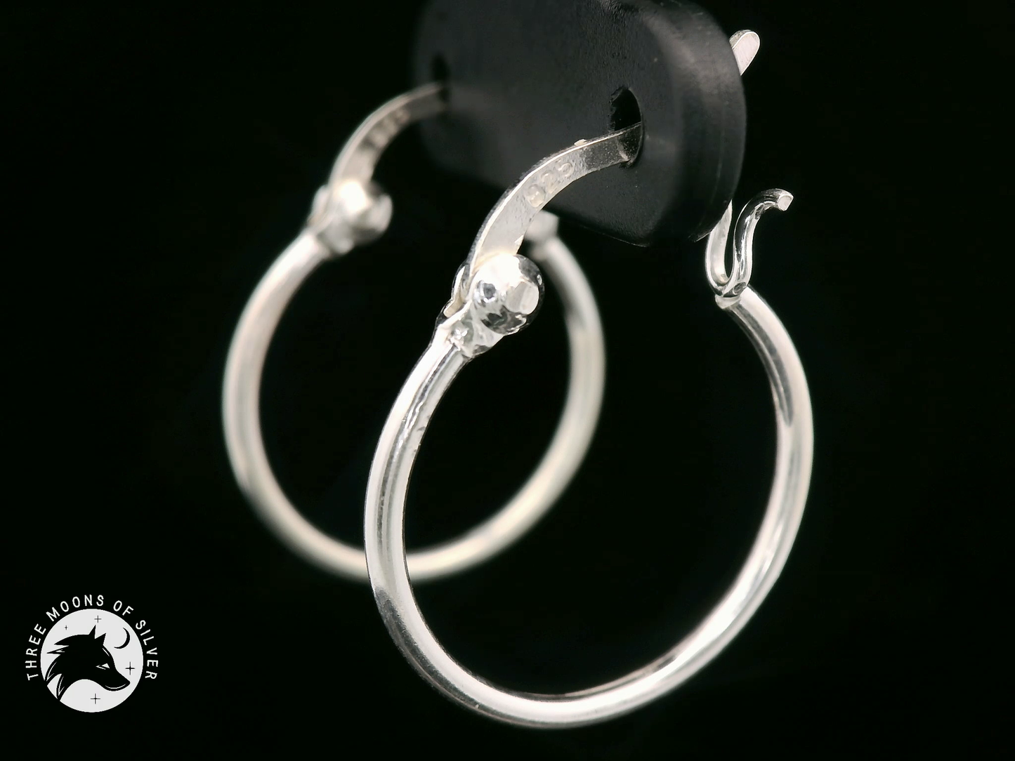 Elegant Silver Hoop Earrings 18mm