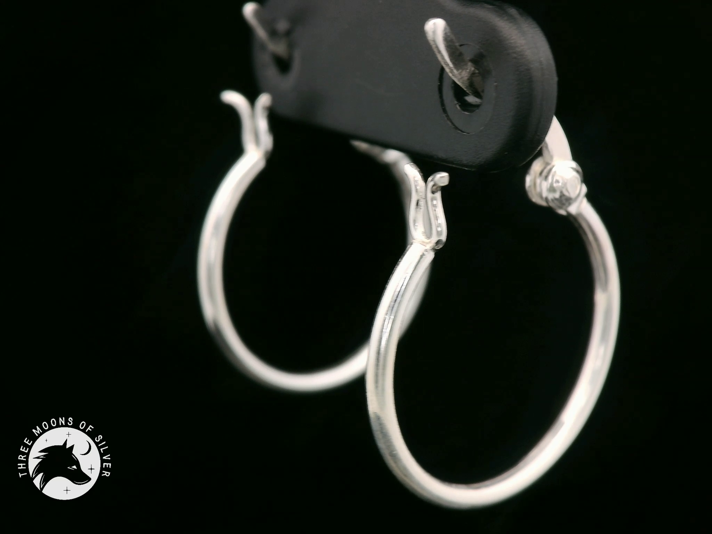 Elegant Silver Hoop Earrings 18mm