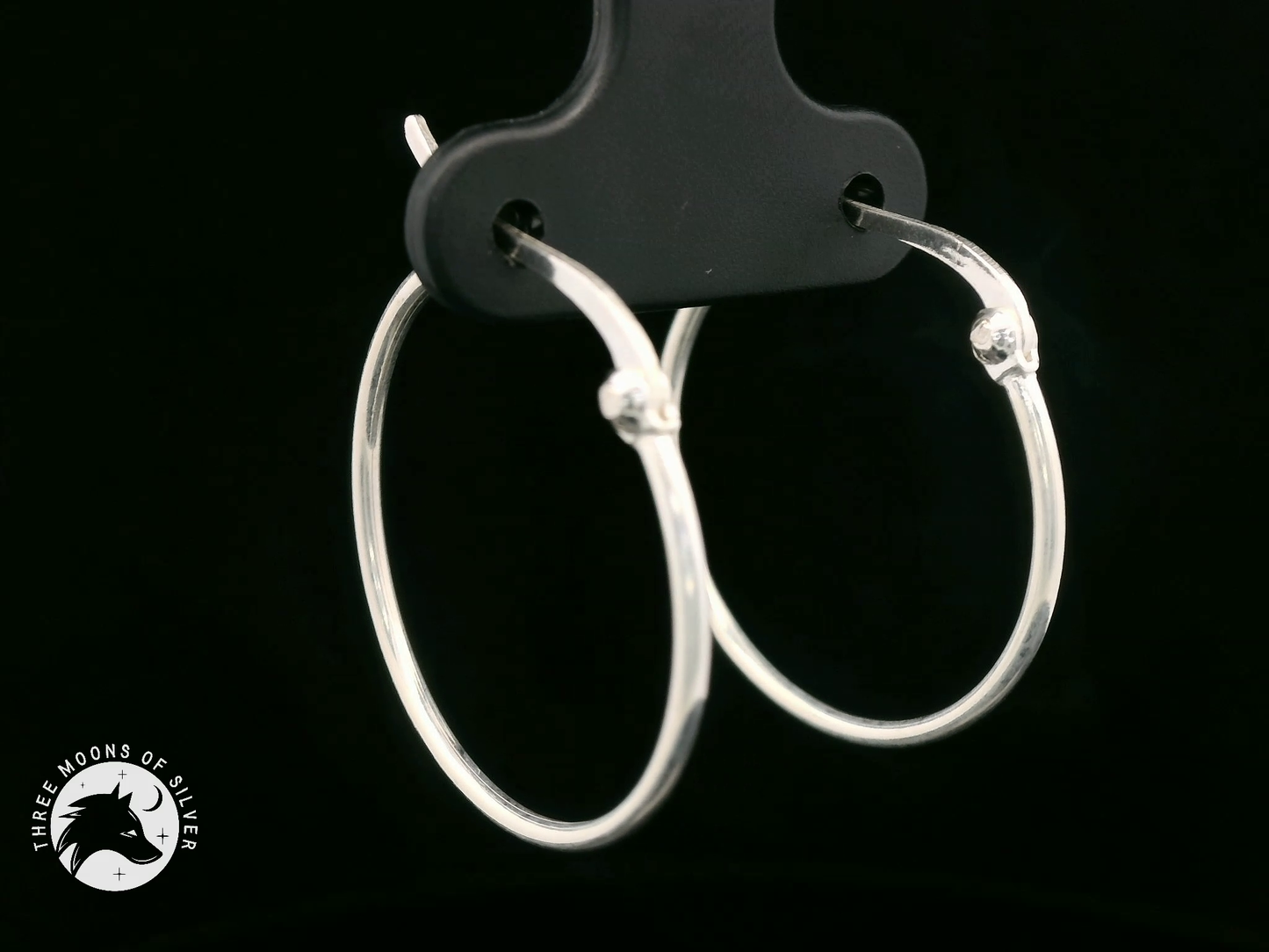 Elegant Silver Hoop Earrings 25mm