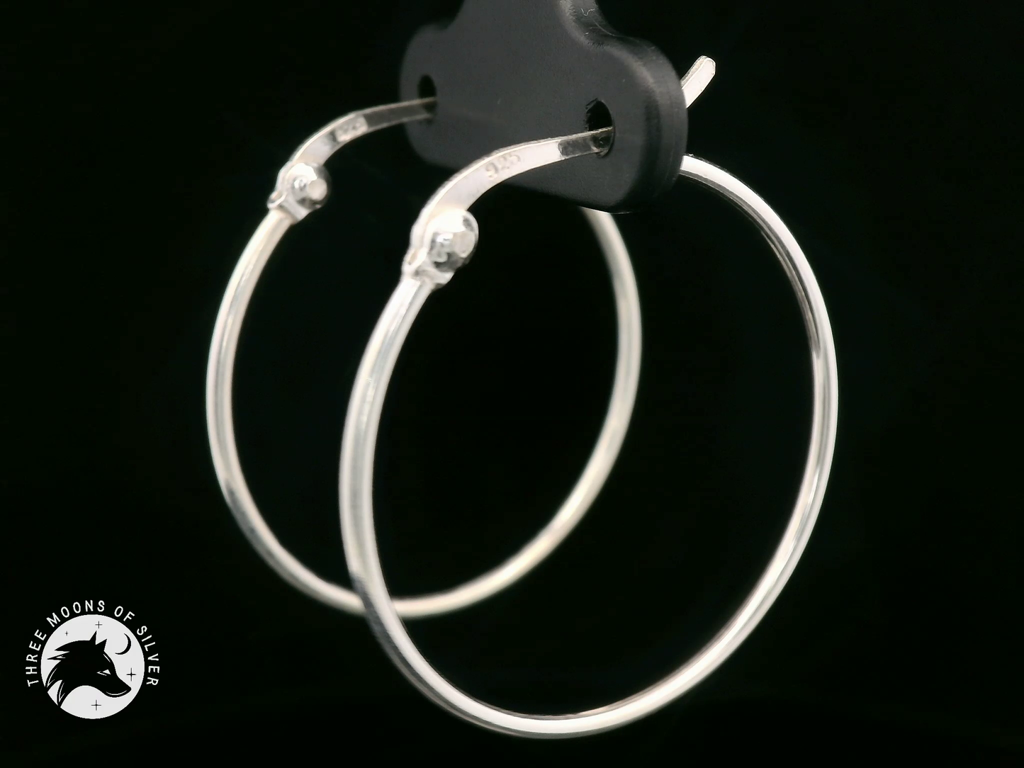 Elegant Silver Hoop Earrings 30mm