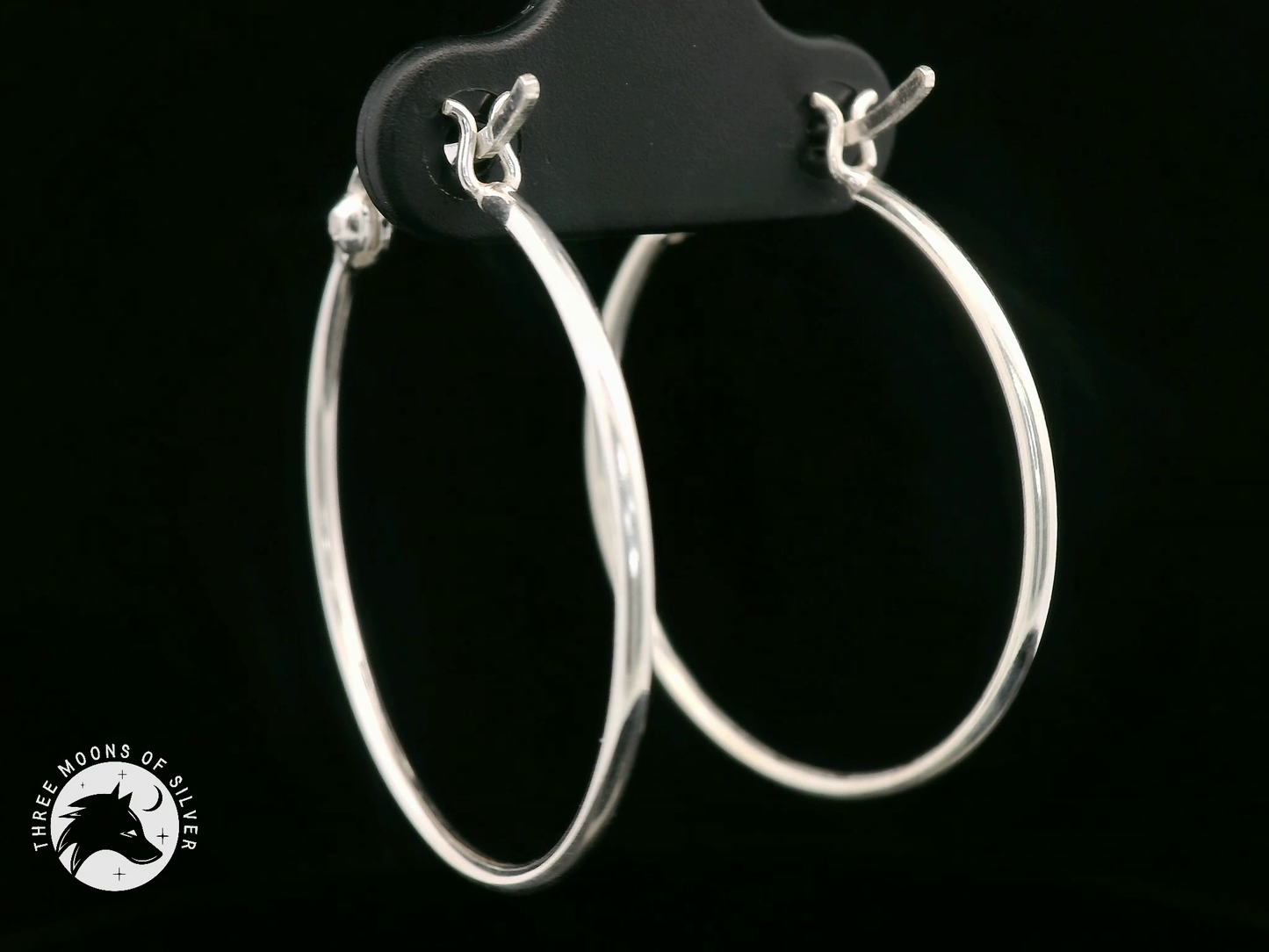Elegant Silver Hoop Earrings 30mm