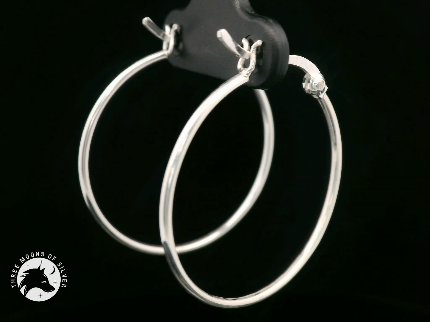 Elegant Silver Hoop Earrings 30mm