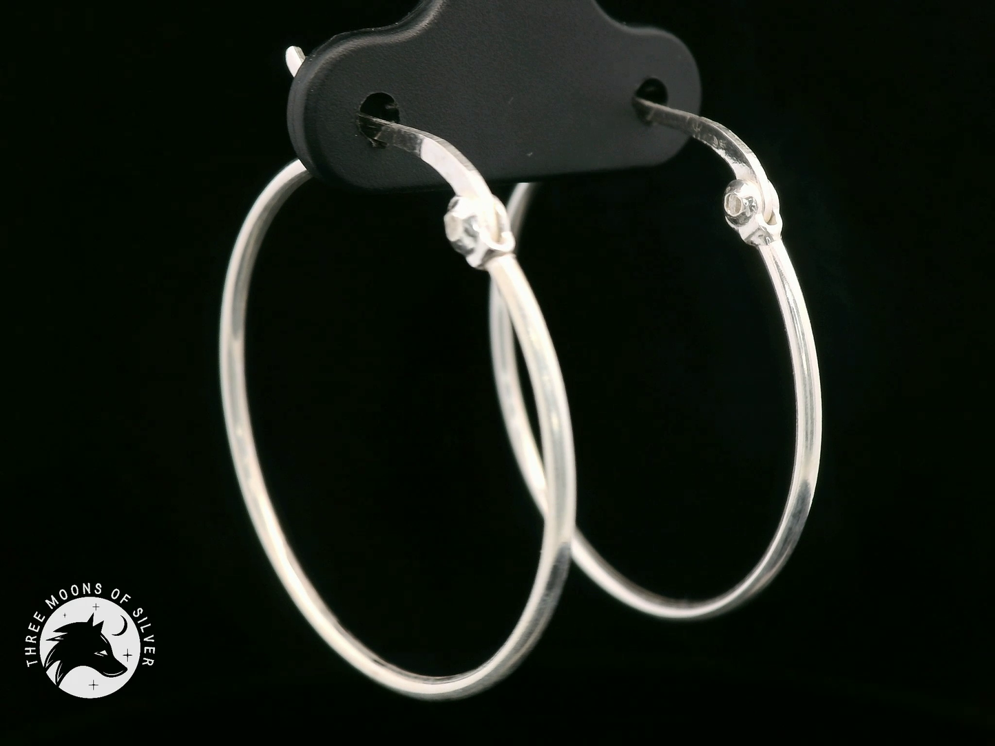 Elegant Silver Hoop Earrings 30mm