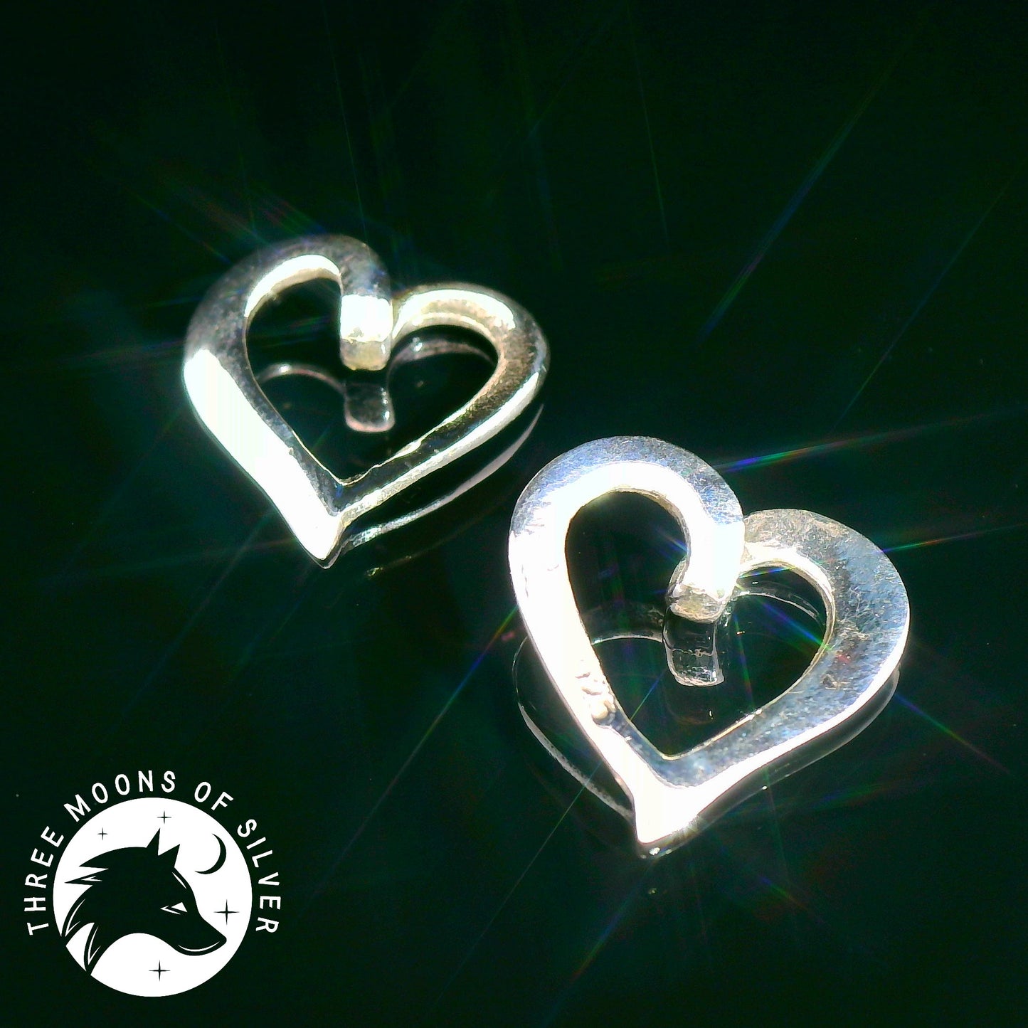 Elegant Silver Heart Drop Earrings 15mm