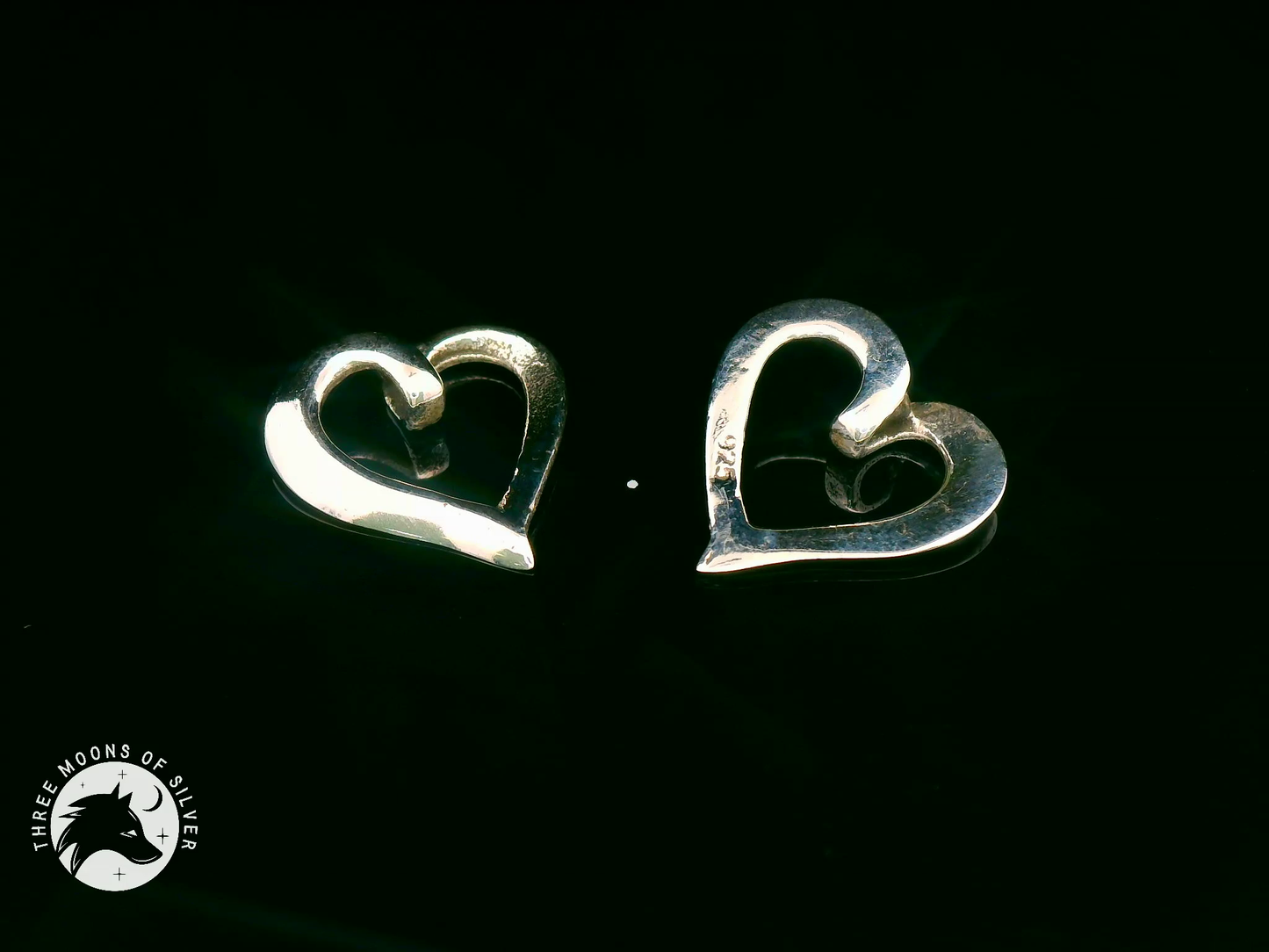 Elegant Silver Heart Drop Earrings 15mm