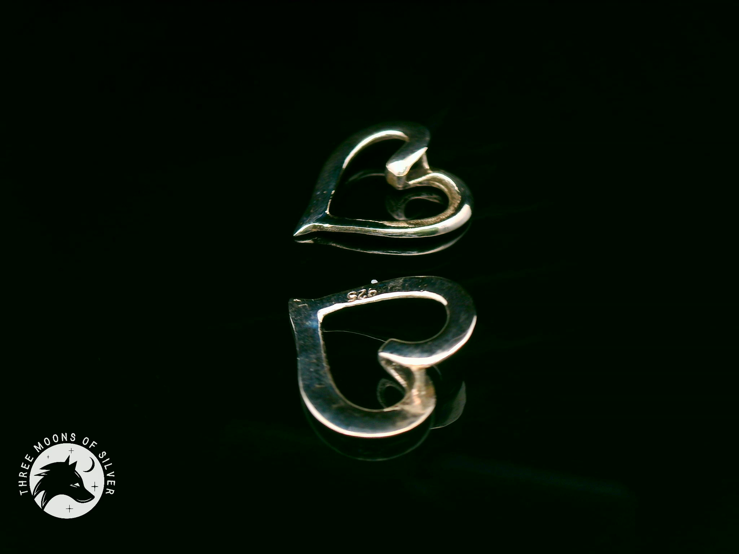 Elegant Silver Heart Drop Earrings 15mm