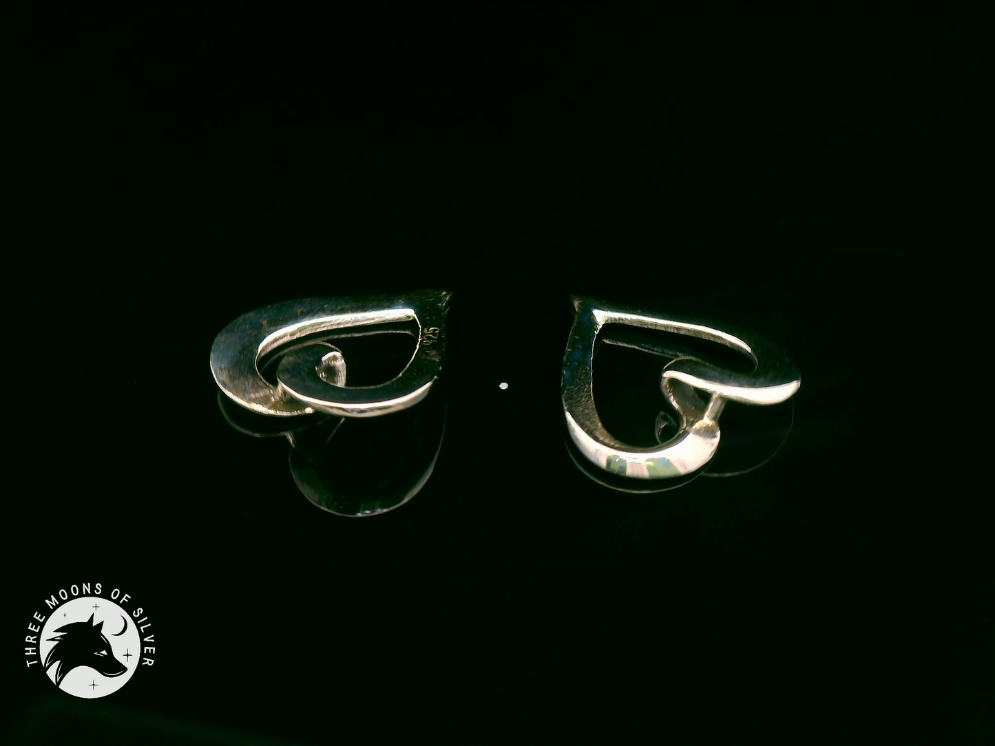 Elegant Silver Heart Drop Earrings 15mm