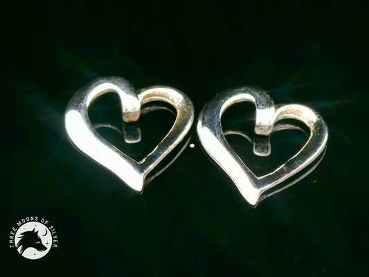 Elegant Silver Heart Drop Earrings 15mm