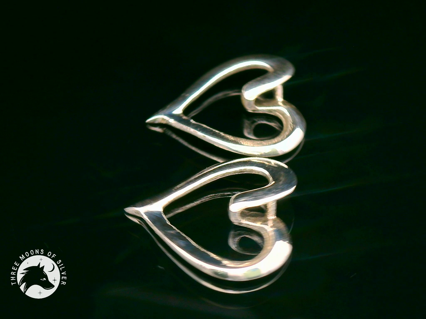 Elegant Silver Heart Drop Earrings 15mm