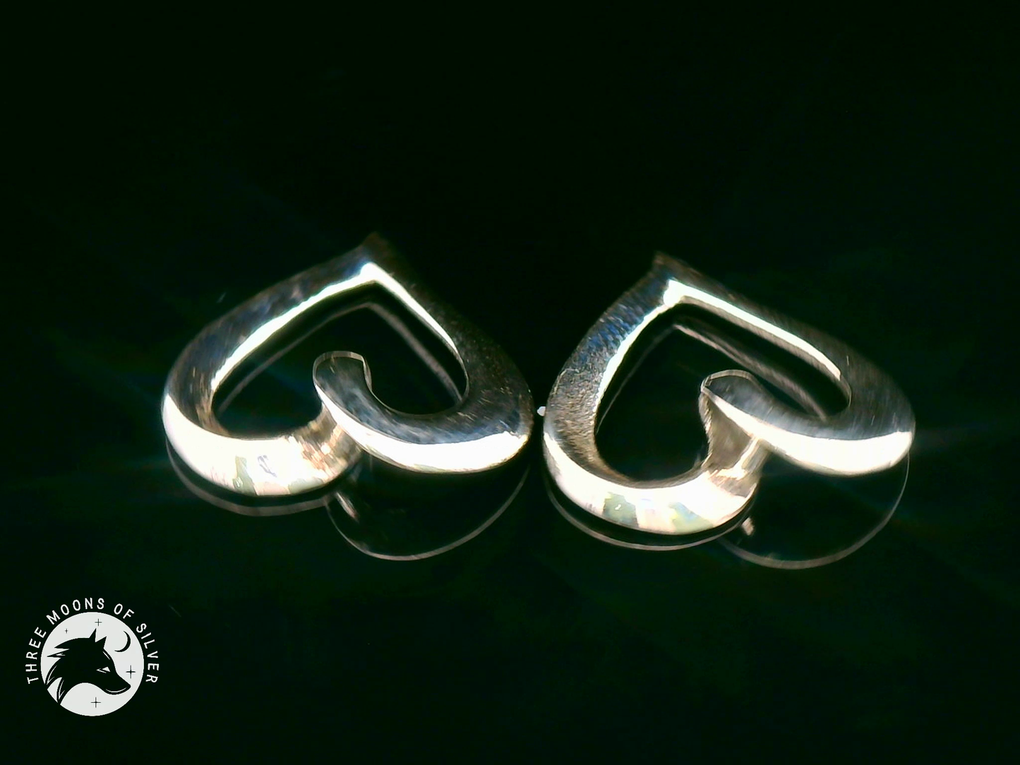 Elegant Silver Heart Drop Earrings 15mm
