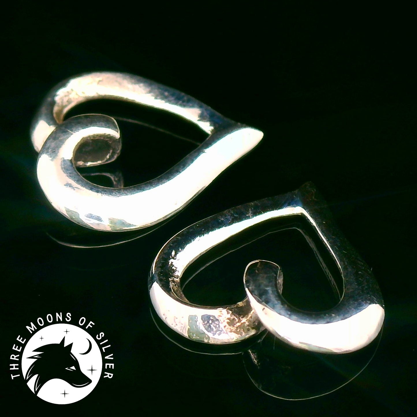 Elegant Silver Heart Drop Earrings 15mm