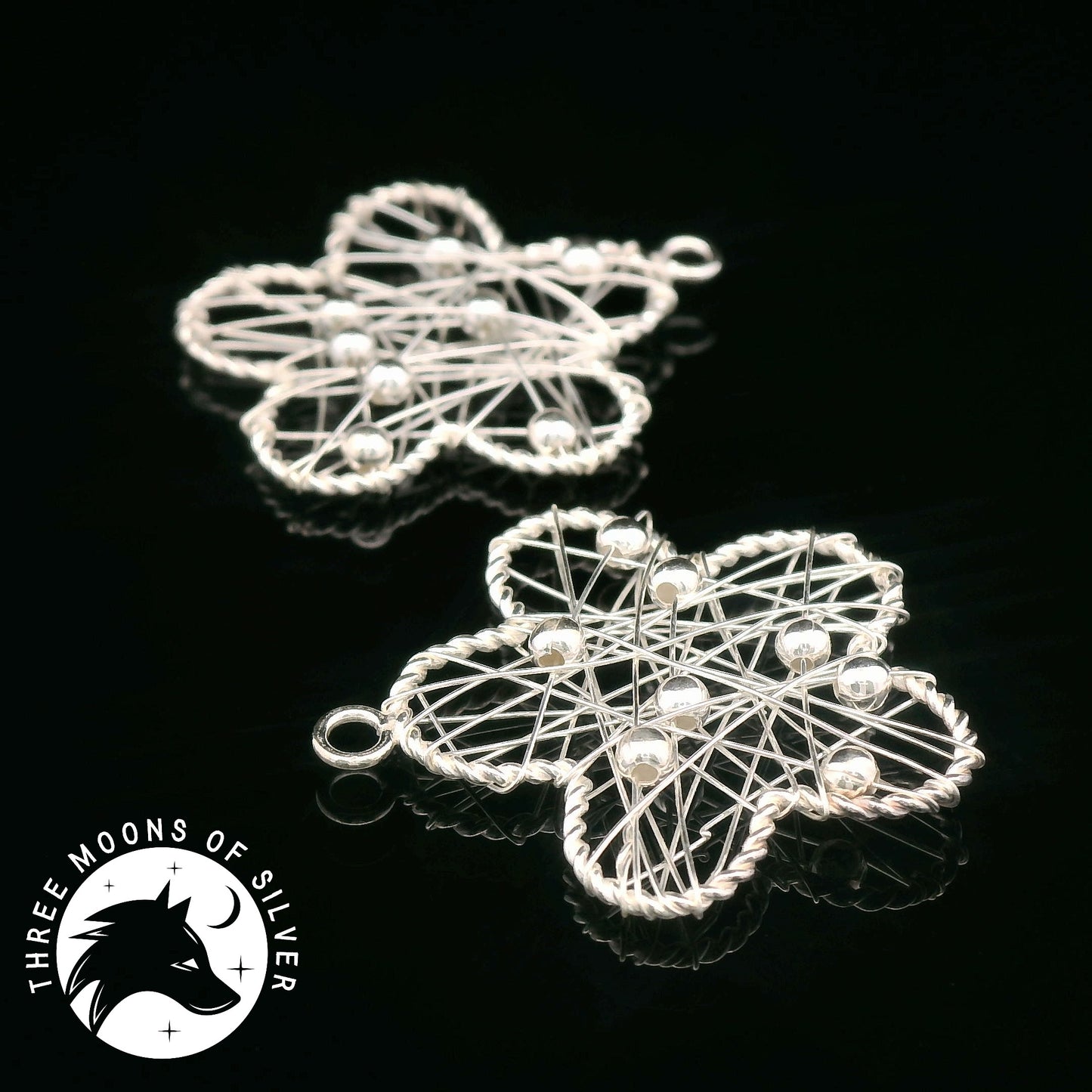 Elegant Flower Silver Drops Earrings 22mm