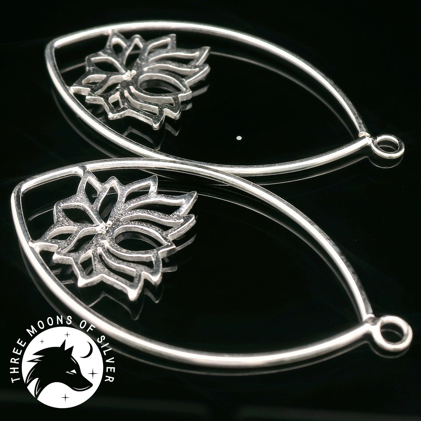 Elegant Silver Drops Earrings 35mm