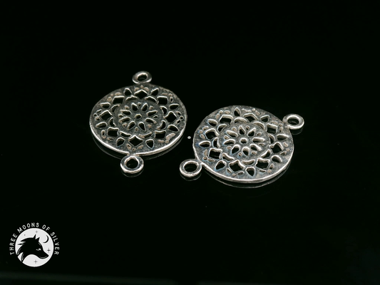 Intricate Silver Connectors for Earrings 20mm