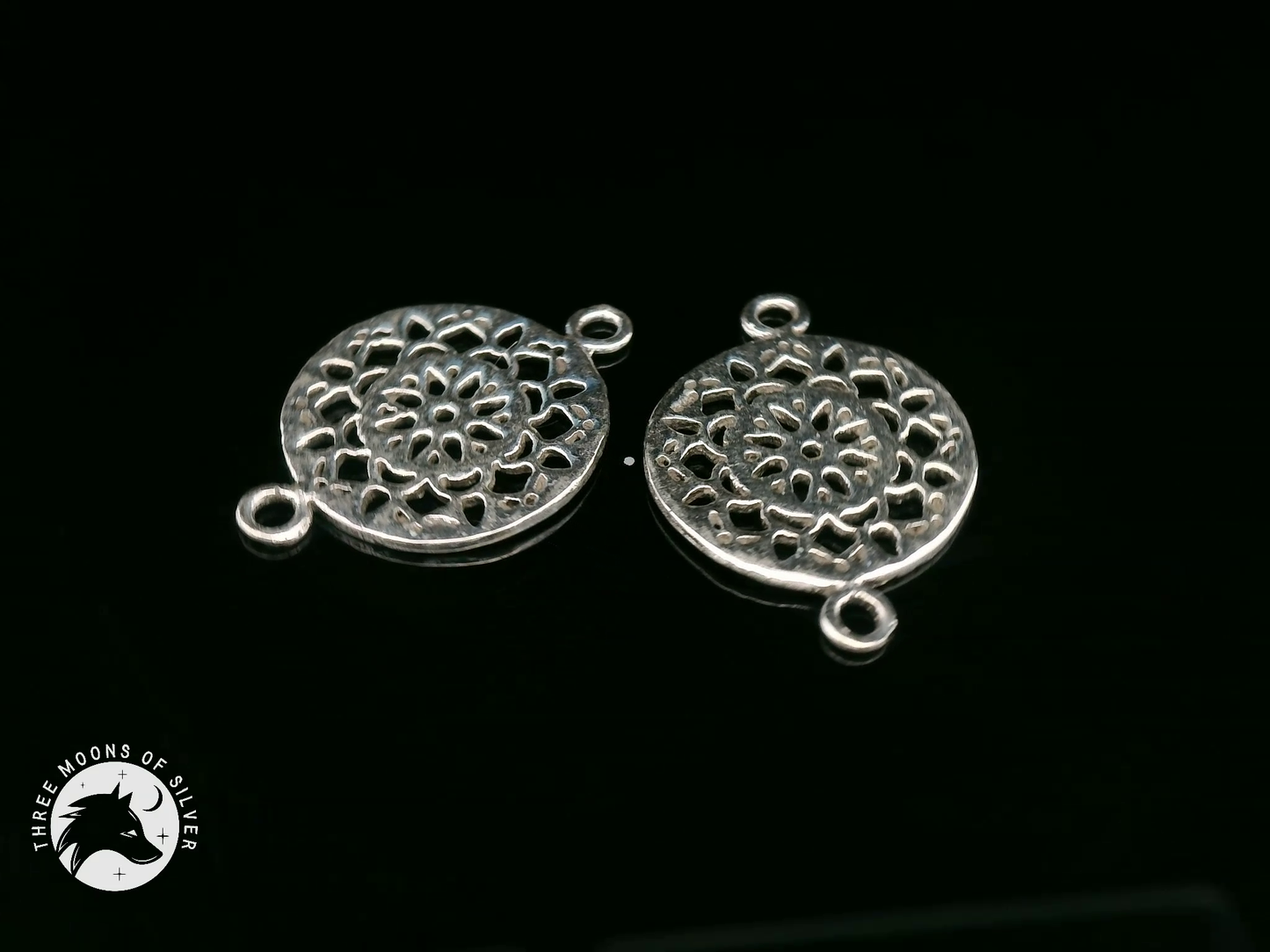 Intricate Silver Connectors for Earrings 20mm
