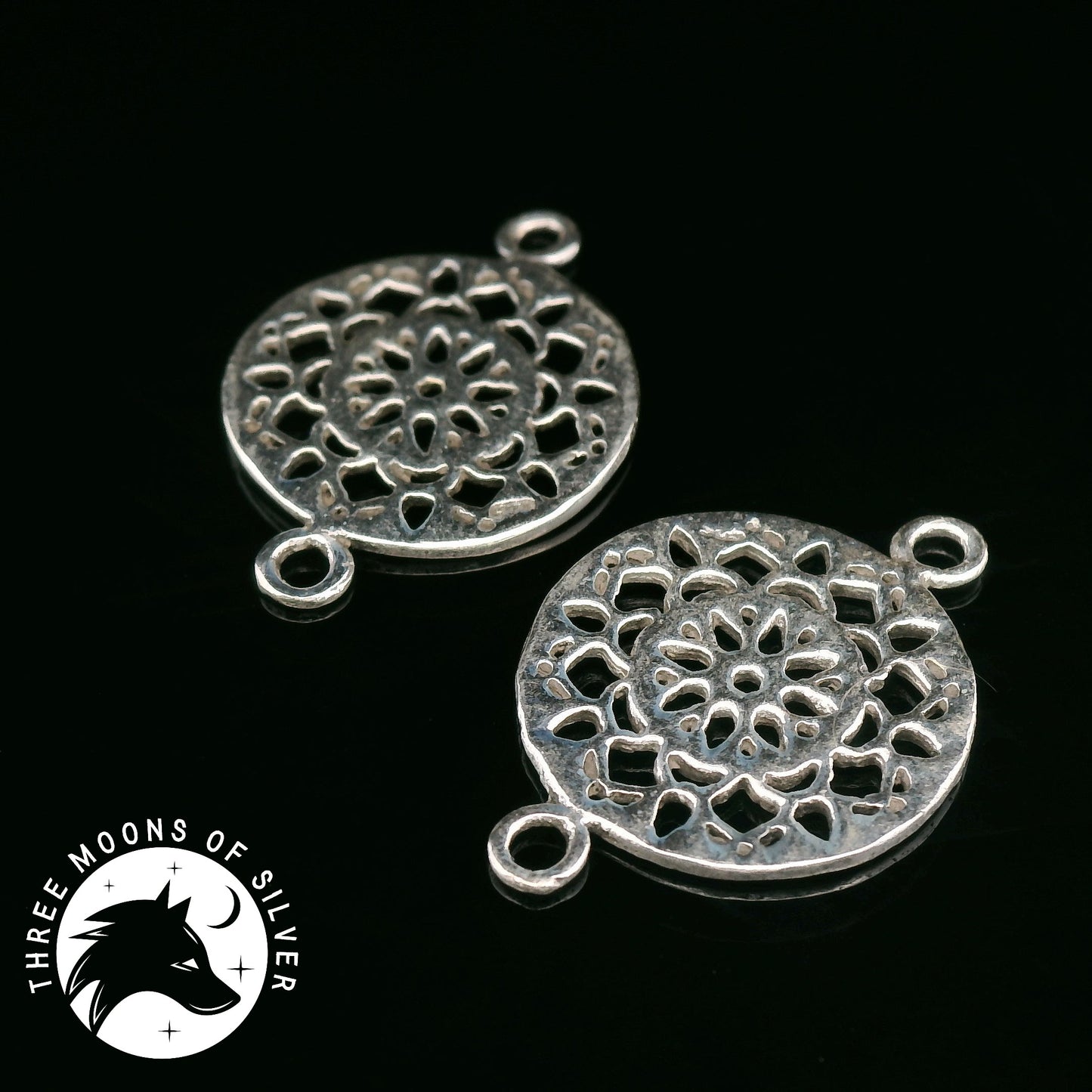 Intricate Silver Connectors for Earrings 20mm