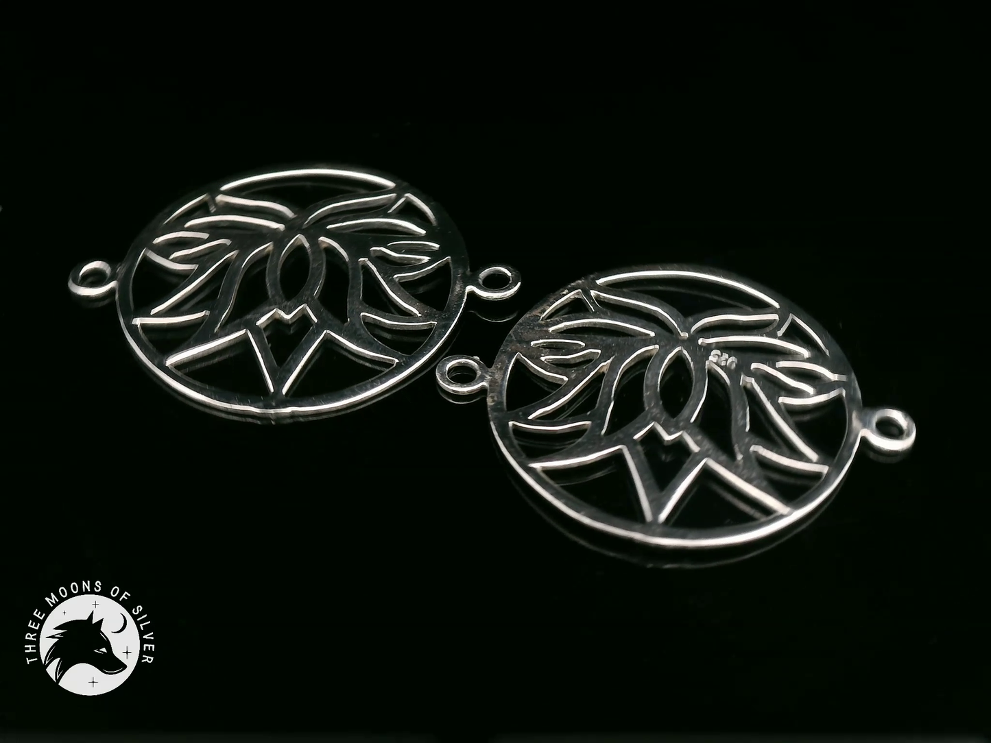 Intricate Silver Connectors for Earrings and Necklace 20mm