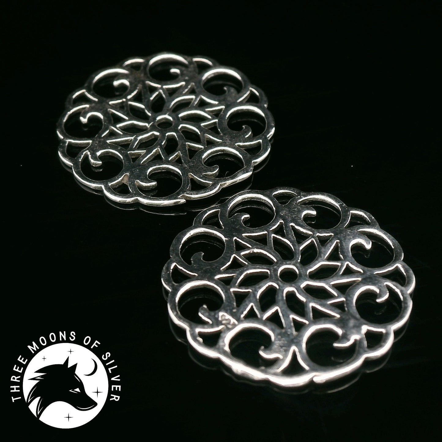 Intricate Silver Drop Earrings 19mm