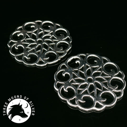 Intricate Silver Drop Earrings 19mm