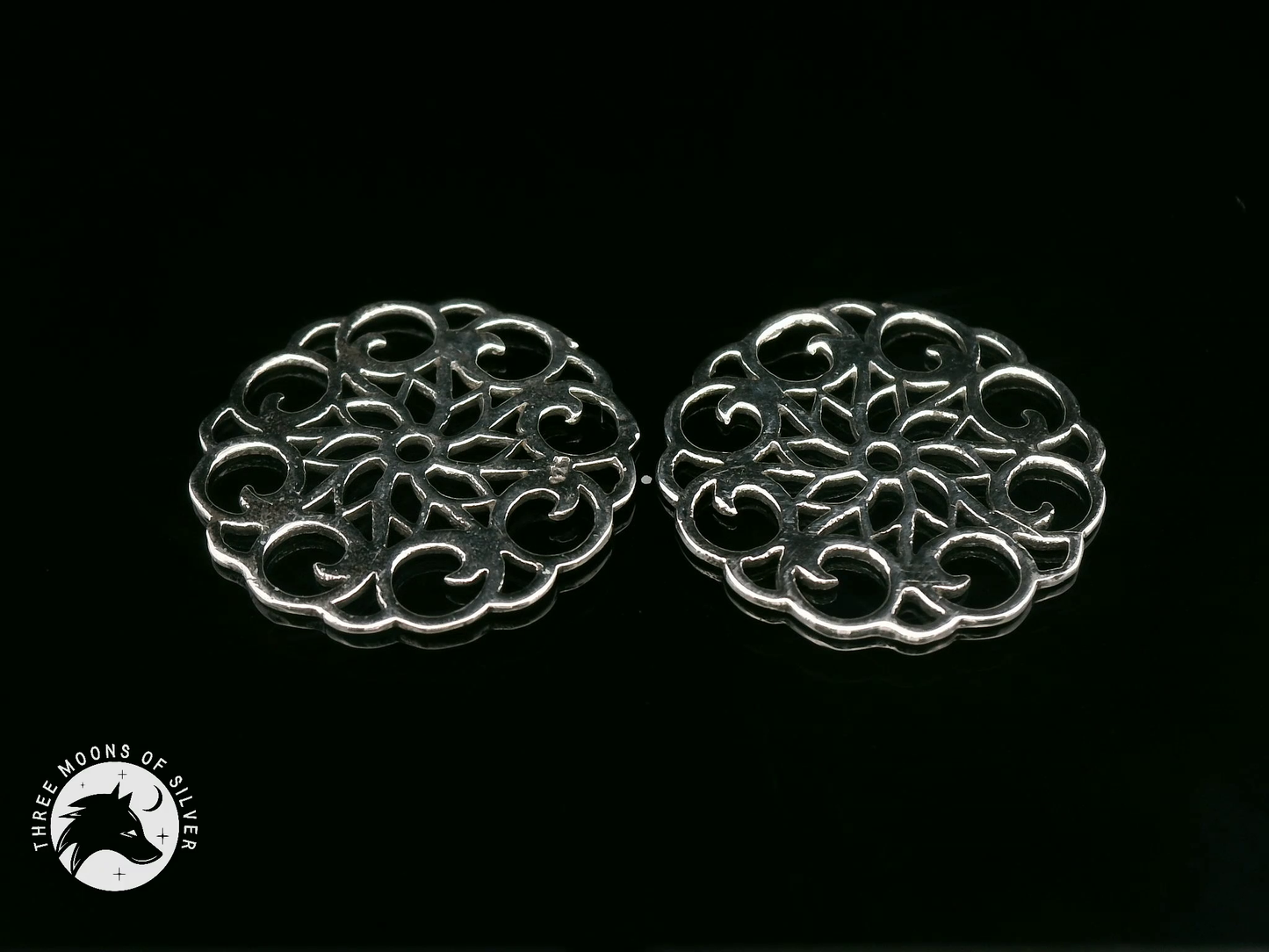 Intricate Silver Drop Earrings 19mm