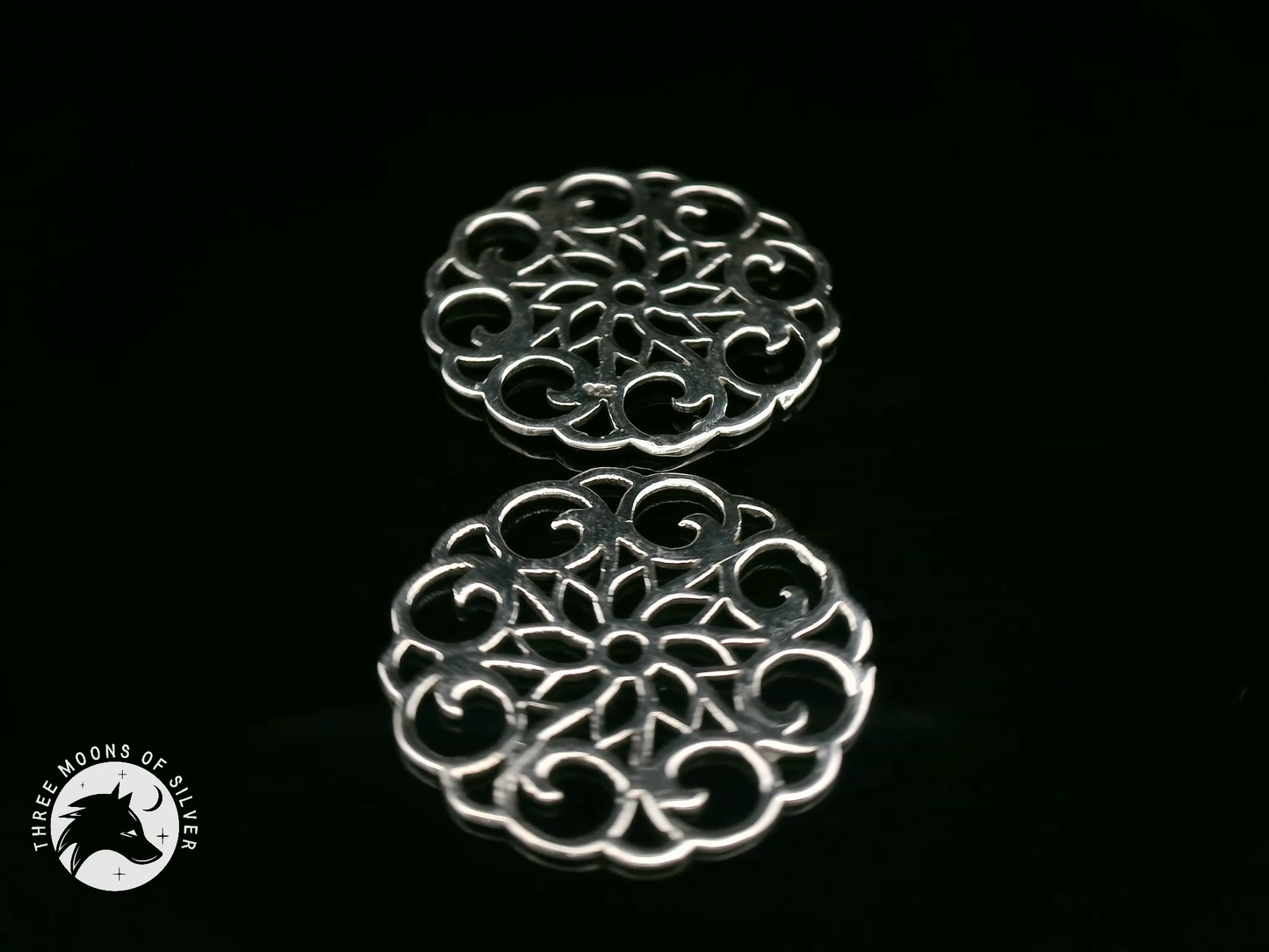 Intricate Silver Drop Earrings 19mm
