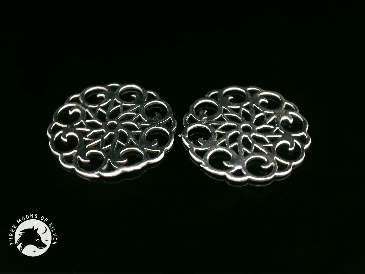 Intricate Silver Drop Earrings 19mm