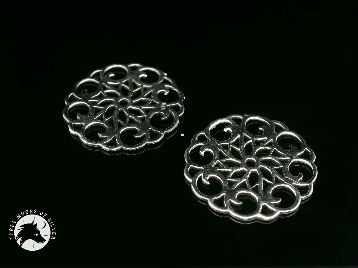 Intricate Silver Drop Earrings 19mm