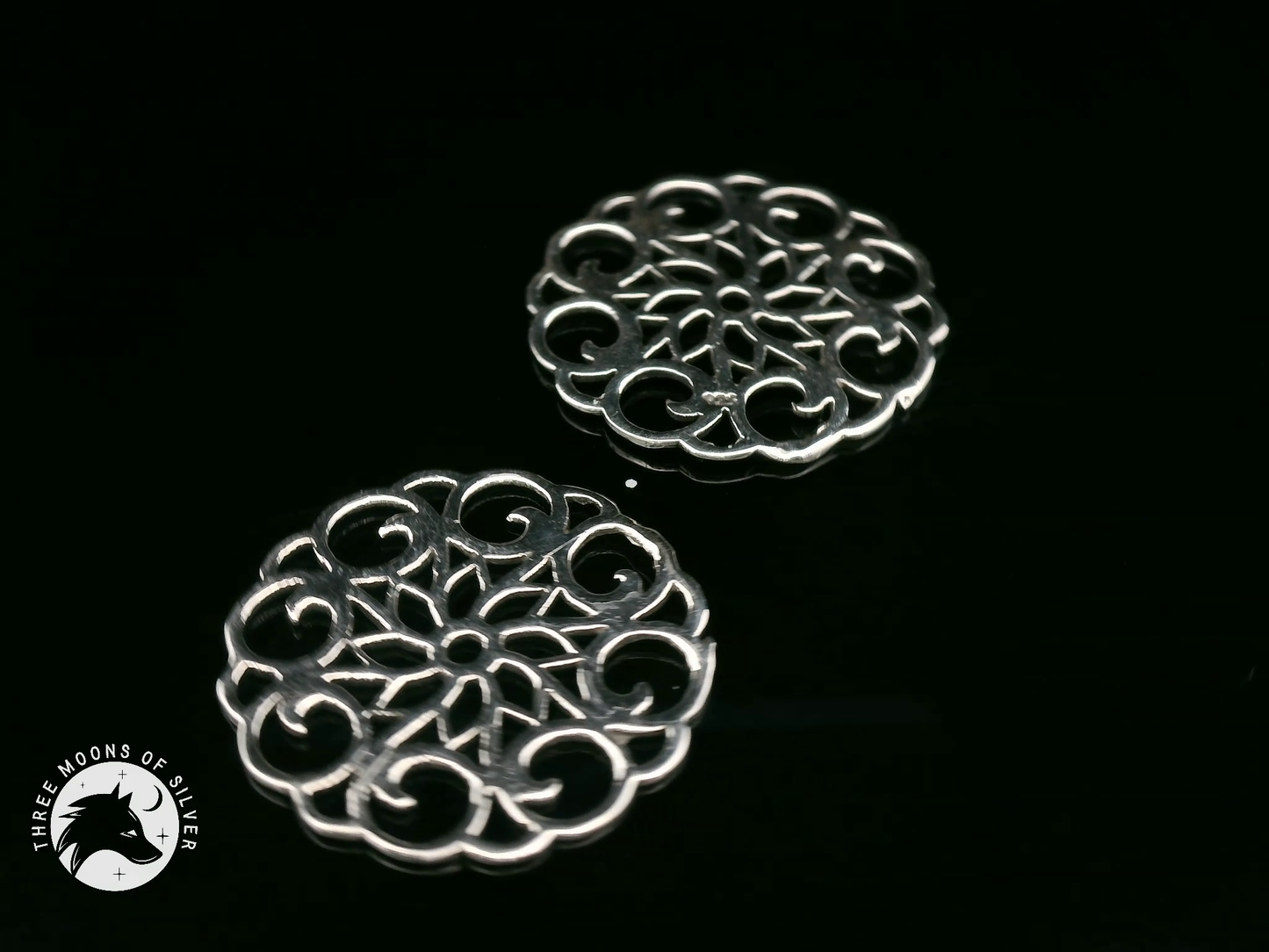 Intricate Silver Drop Earrings 19mm