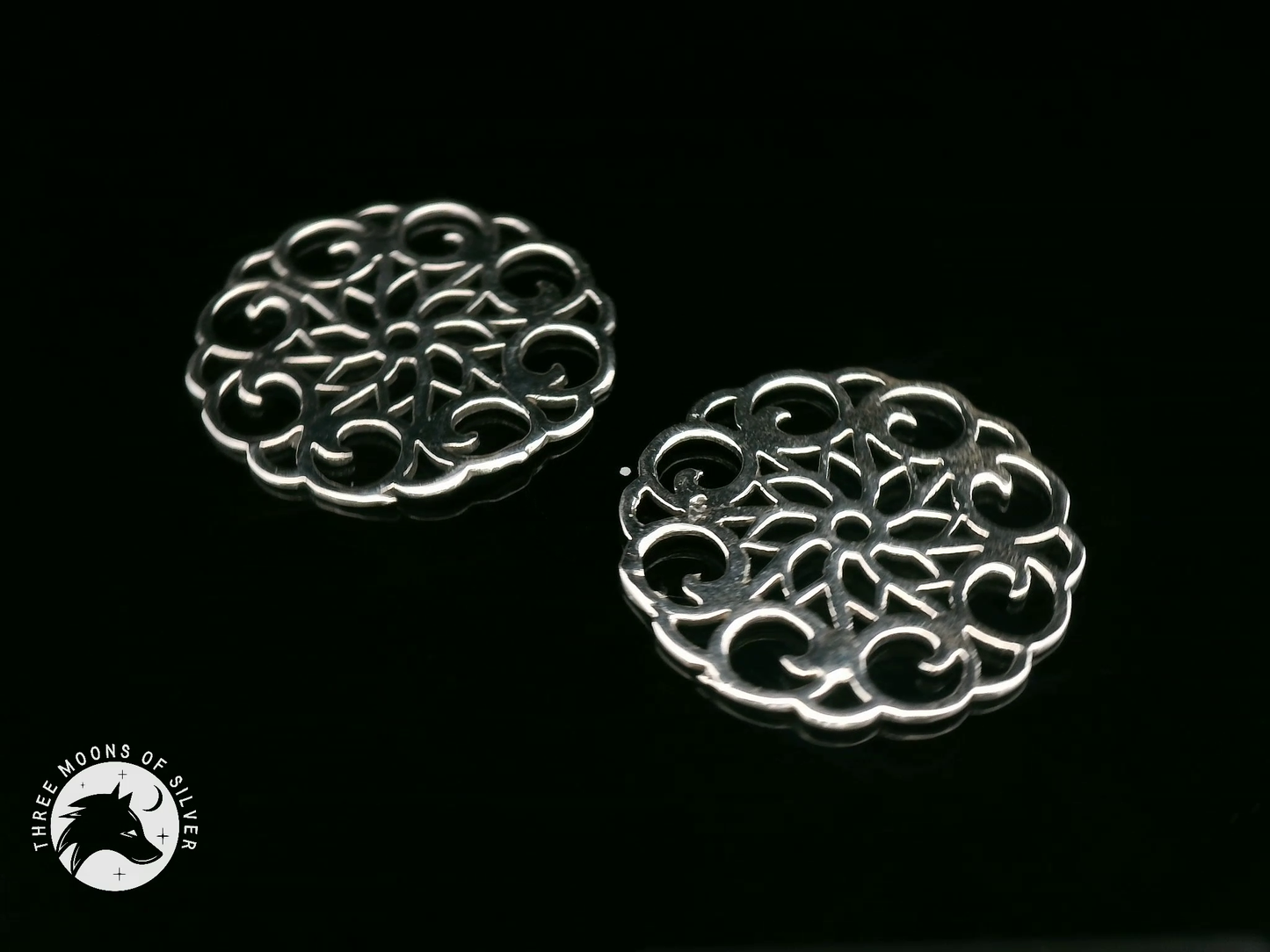 Intricate Silver Drop Earrings 19mm