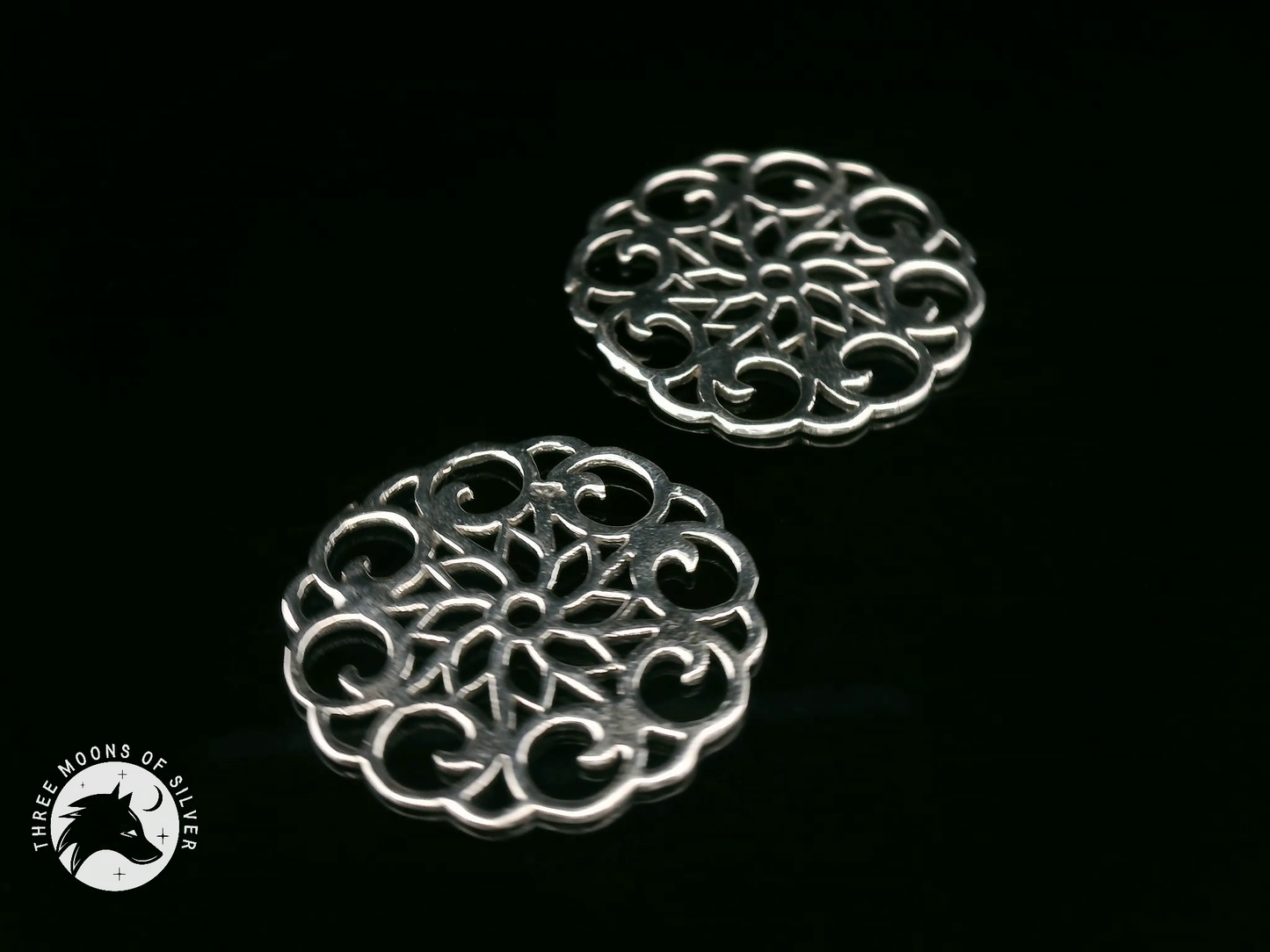 Intricate Silver Drop Earrings 19mm