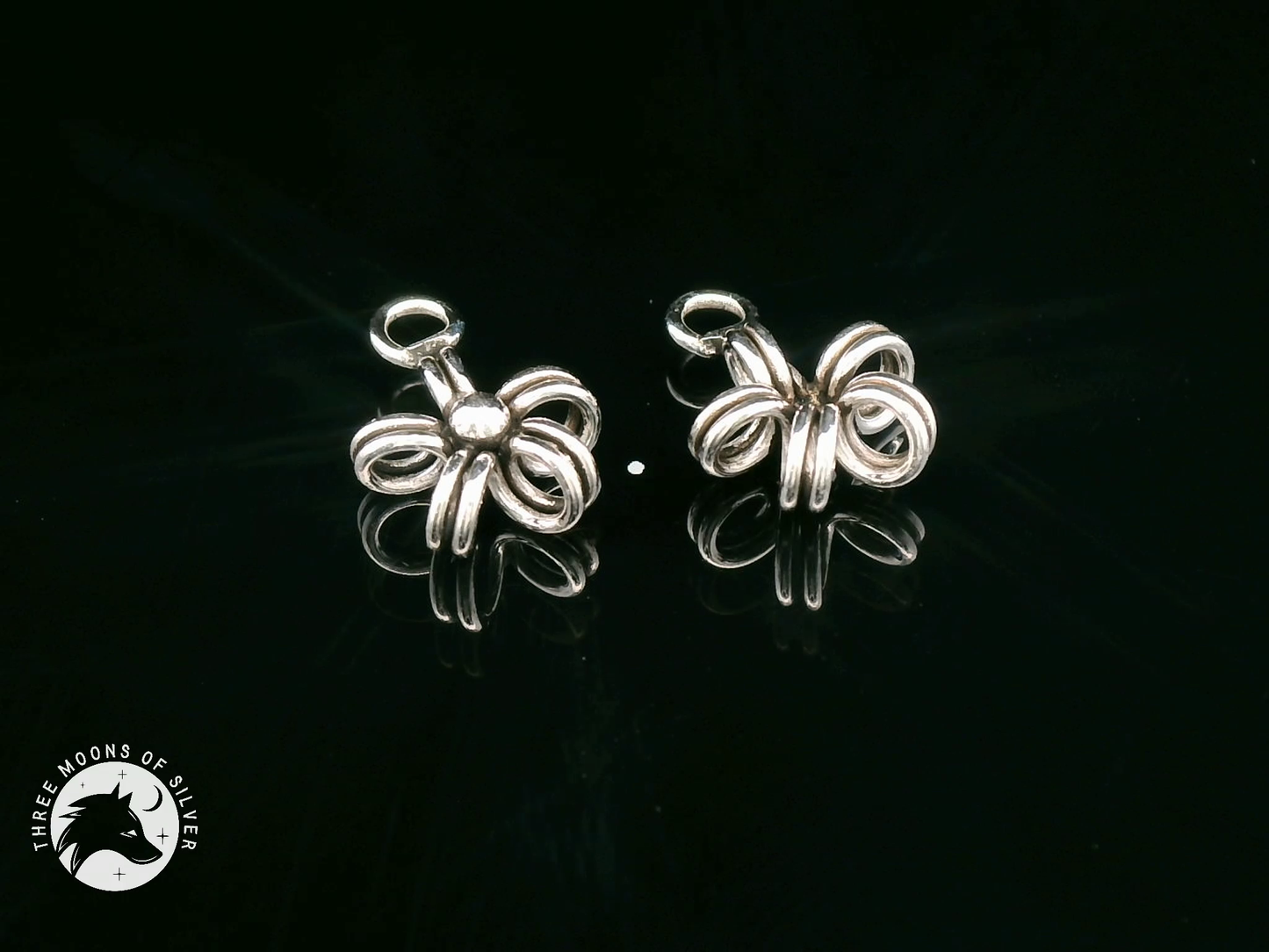 Minimalistic Silver Flower Charms 10mm